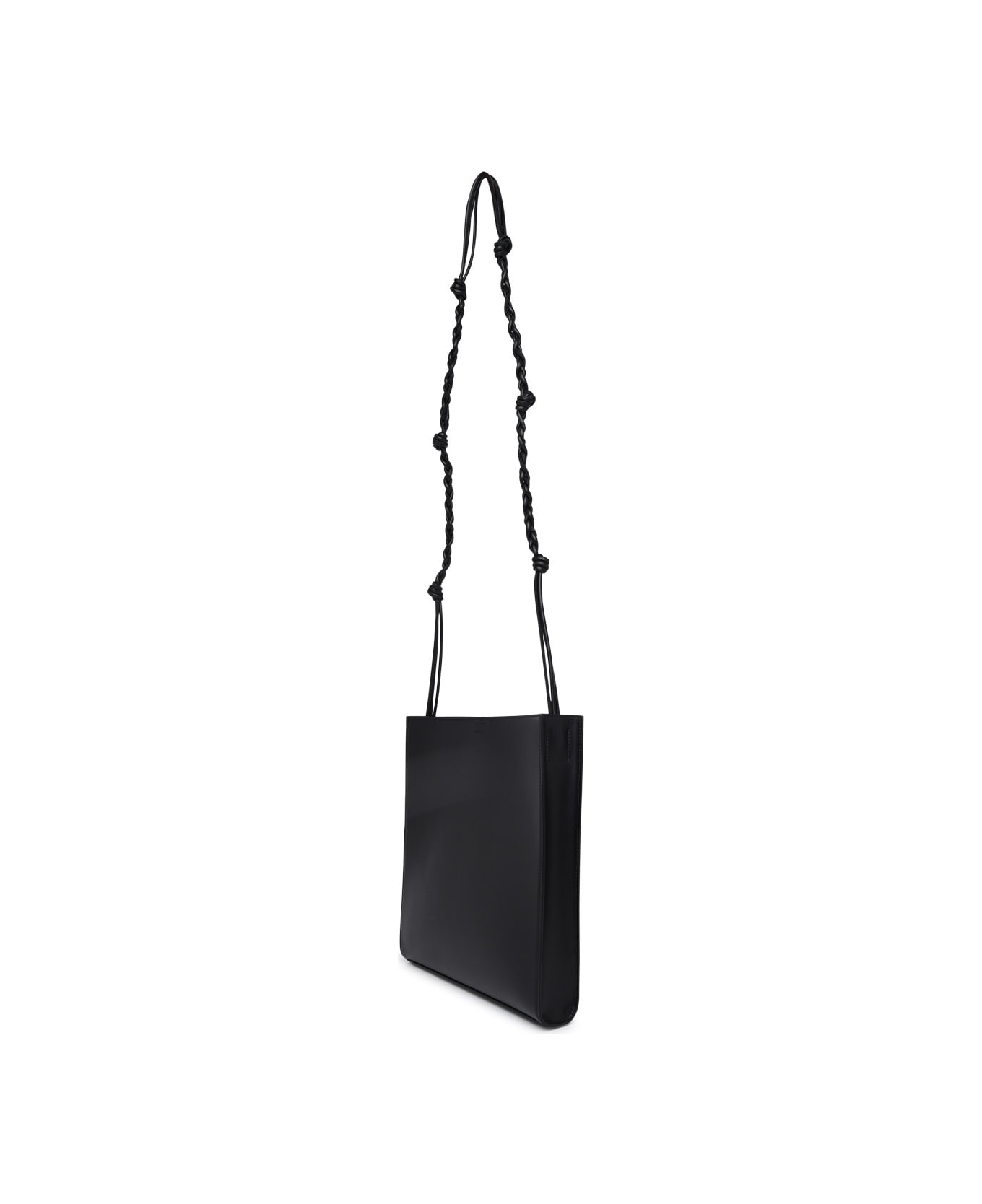 Jil Sander Medium Tangle Bag In Black Leather - Black
