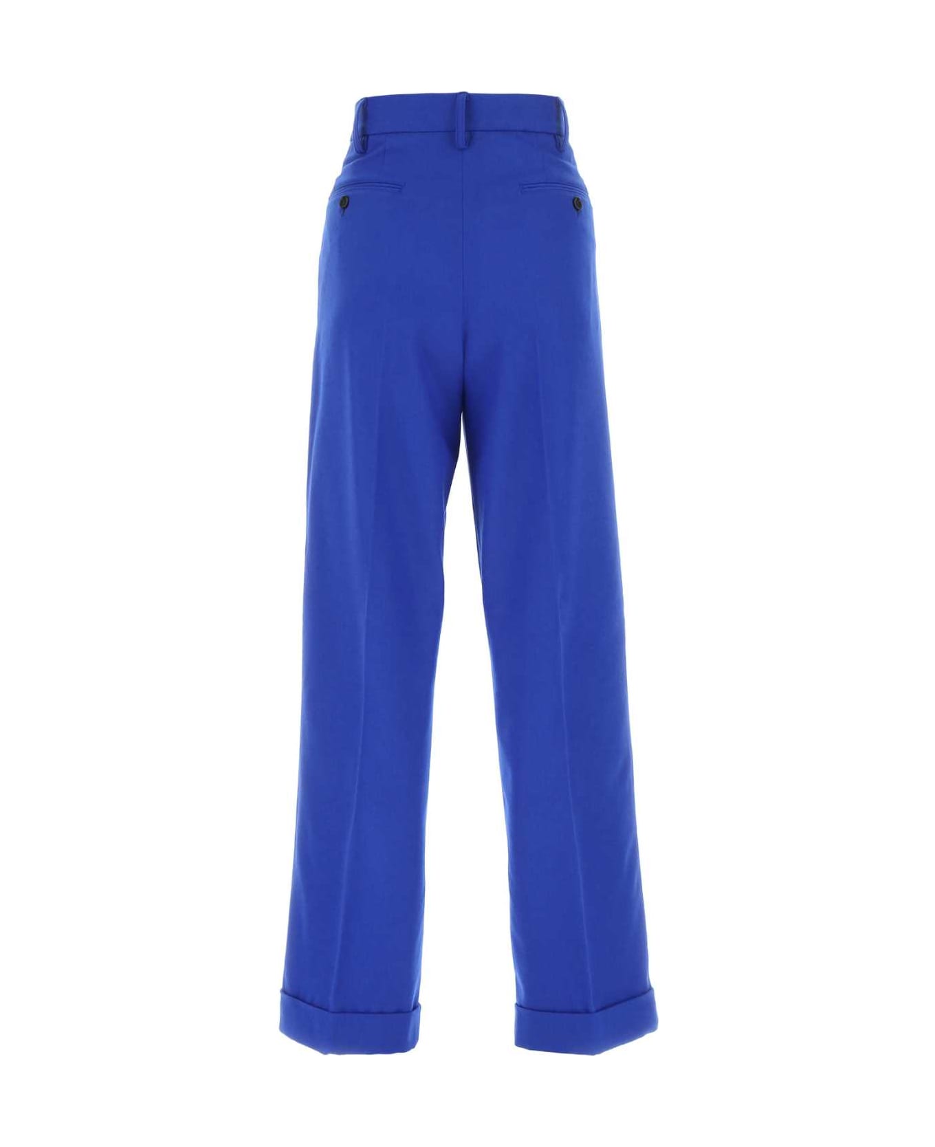 Marni Electric Blue Stretch Wool Blend Wide-leg Pant - 00B57