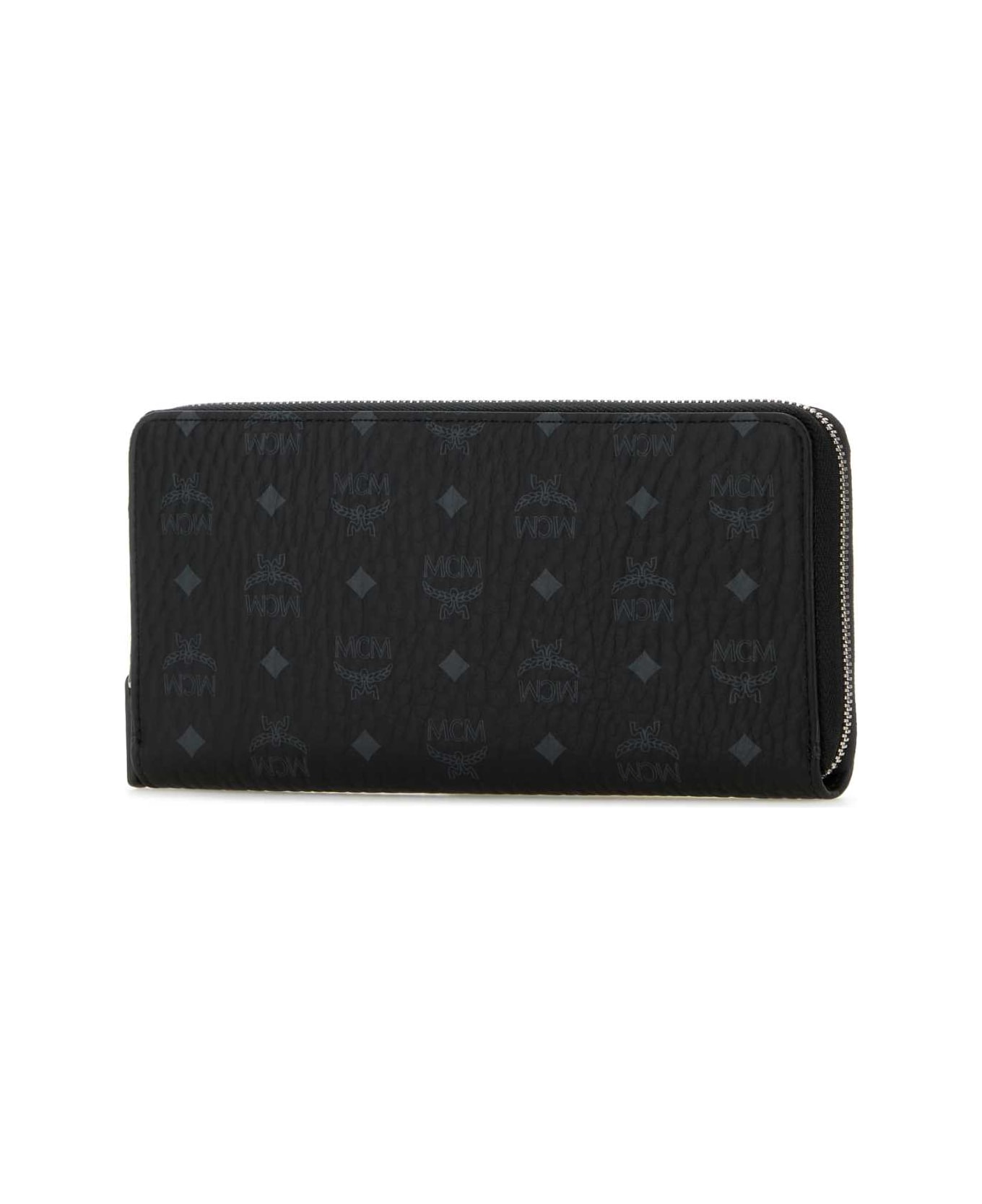 MCM Printed Canvas Large Wallet - BLACK