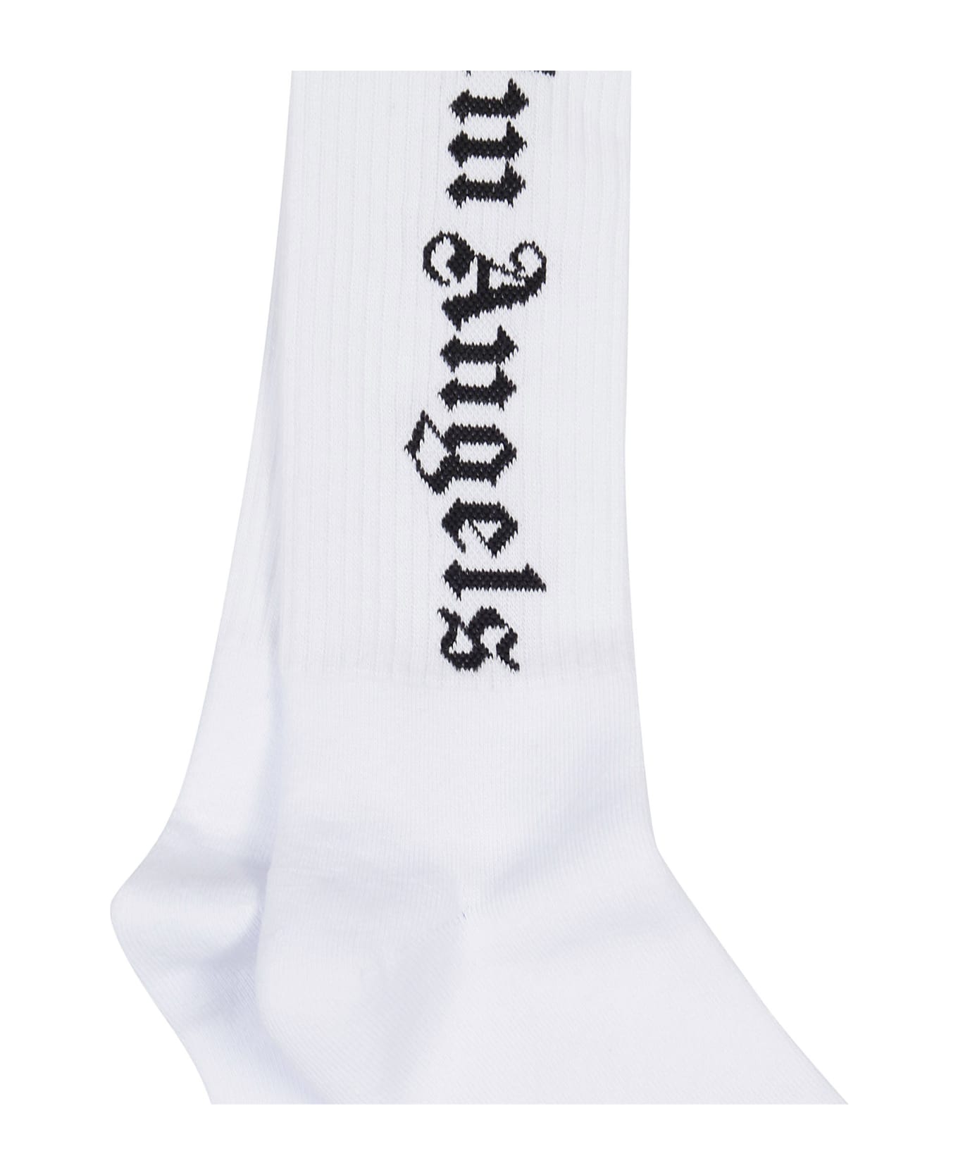 Palm Angels Classic Logo Socks - White Black