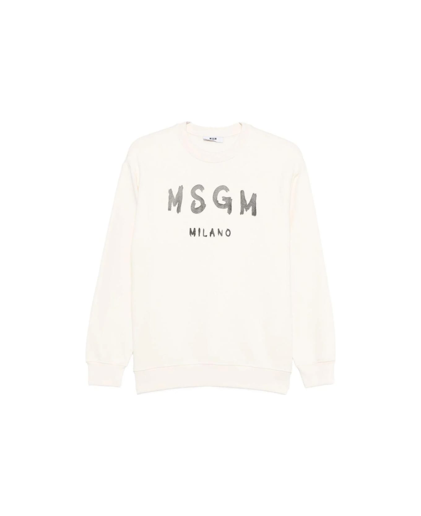 MSGM Sweatshirt With Logo - BEIGE