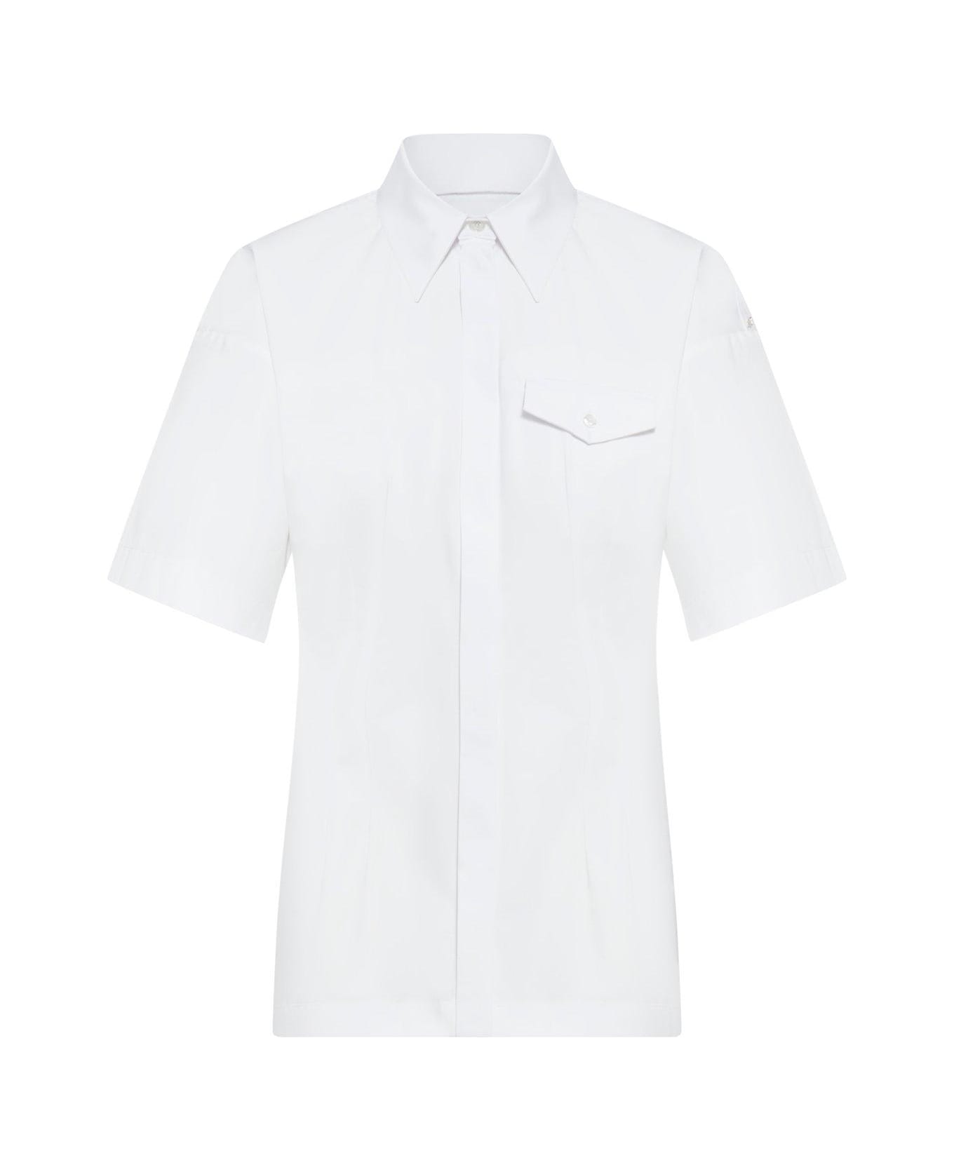 SportMax Buttoned Short-sleeved Shirt - Optic White シャツ