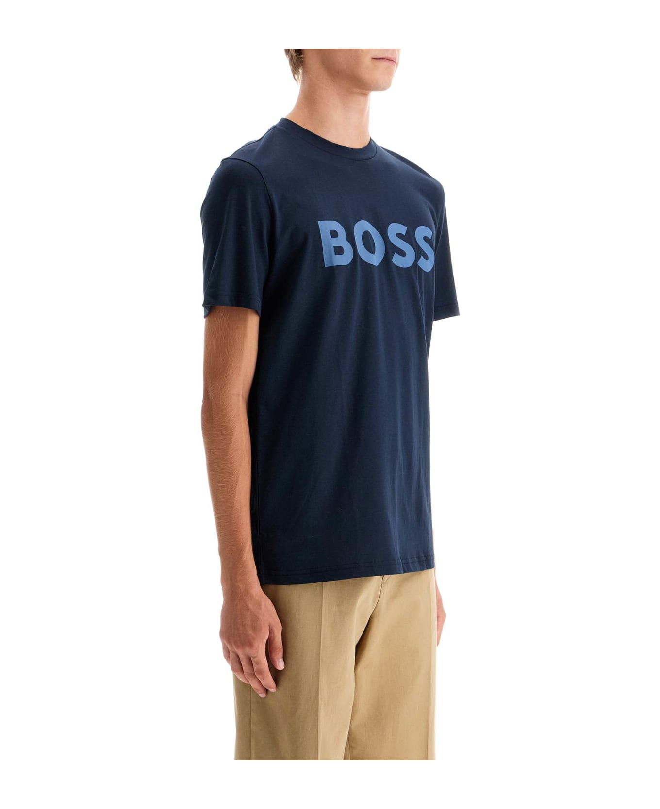 Hugo Boss Logo Print T-shirt - BLUE