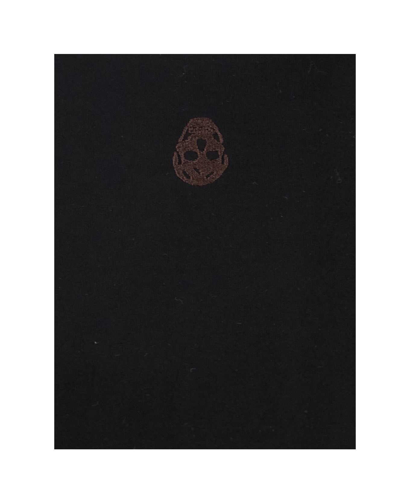Alexander McQueen Black Crewneck T-shirt With Skull Embroidery - Black