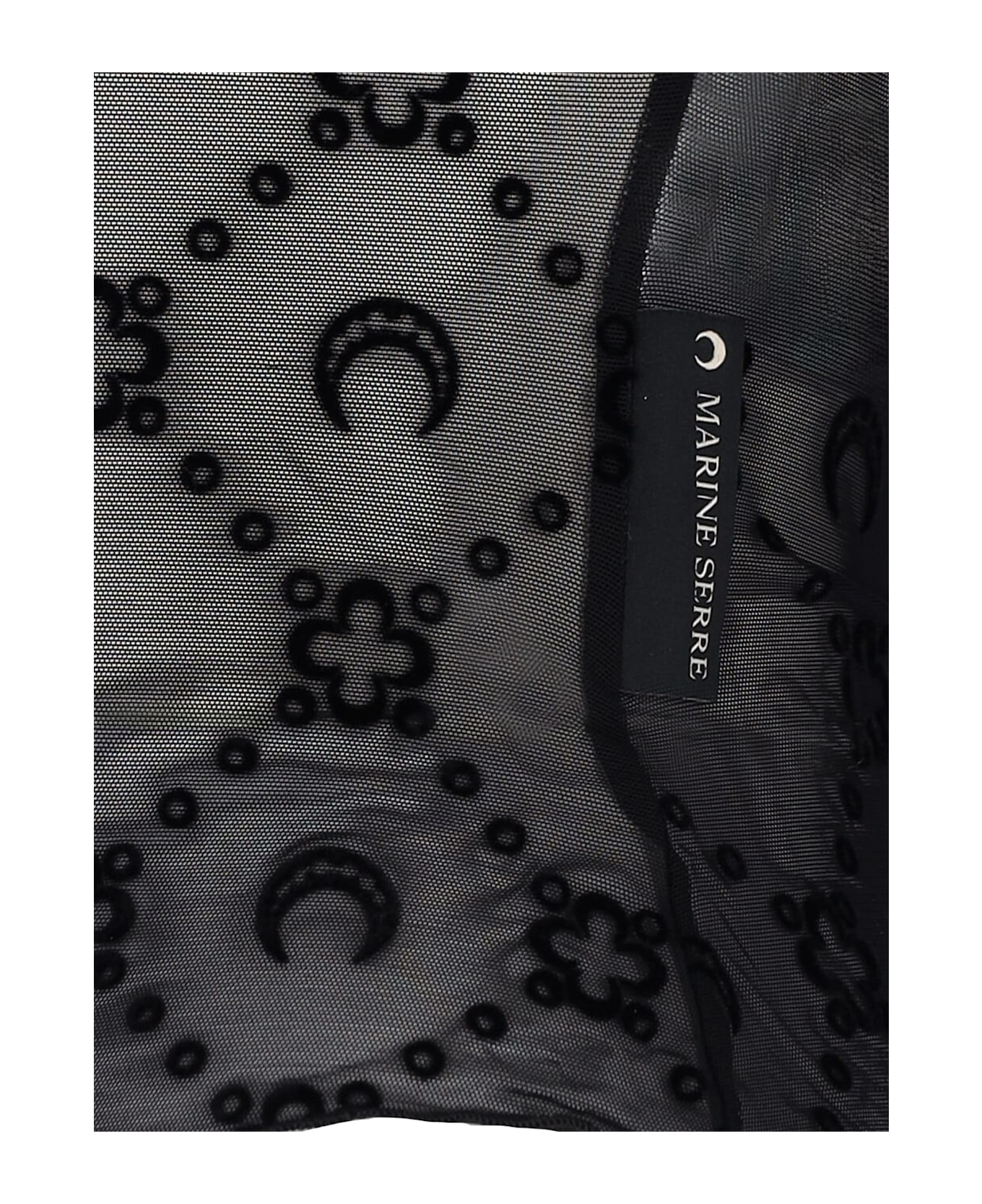 Marine Serre "moonogoram" Crop Top - Black  