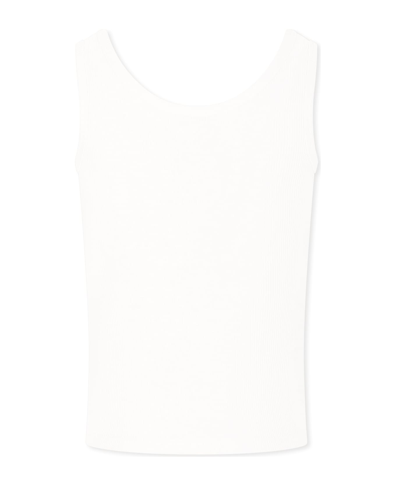 Levi's White Tank Top For Girl With Logo - White