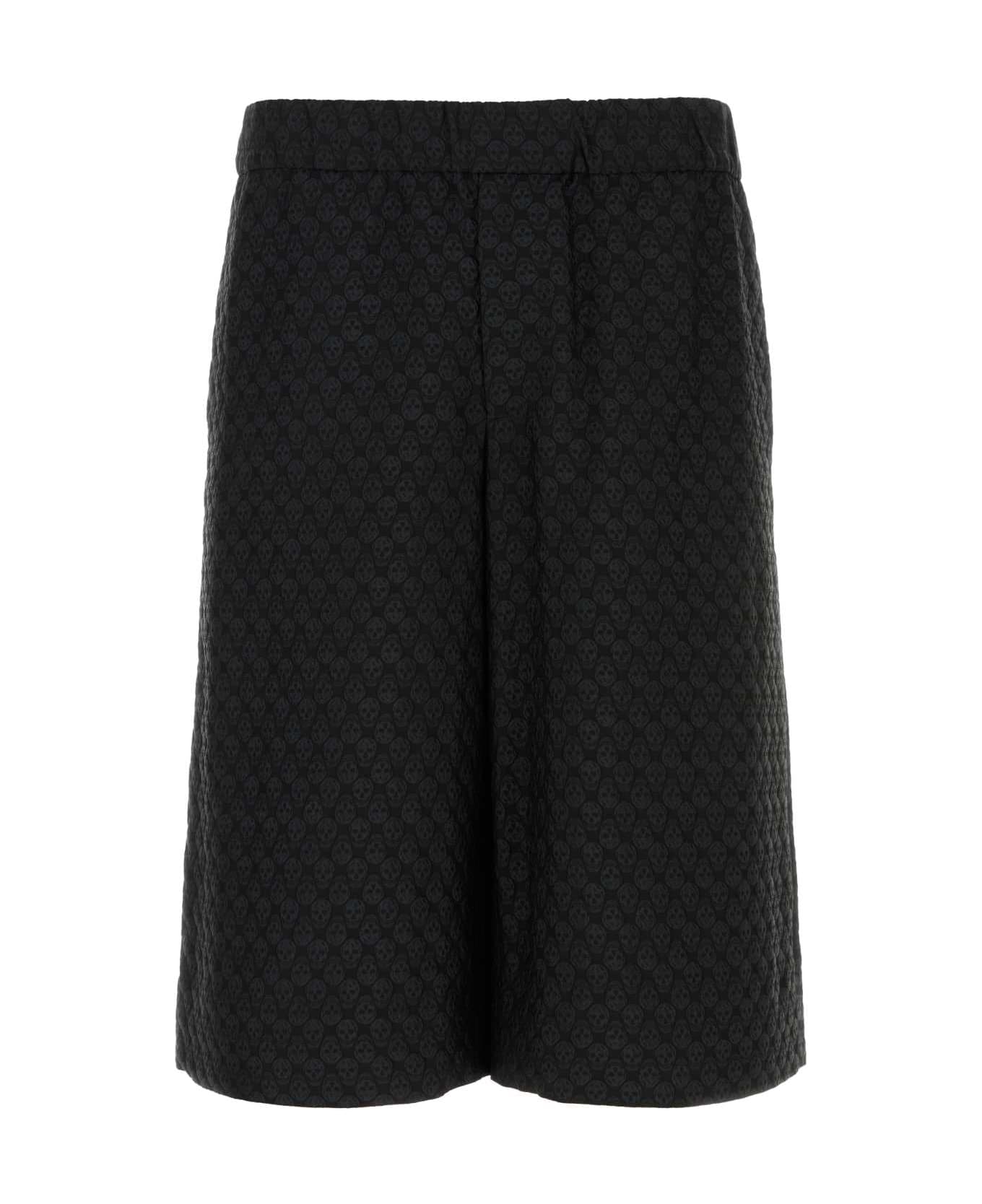 Alexander McQueen Black Viscose Blend Bermuda Shorts - BLACKBLACK