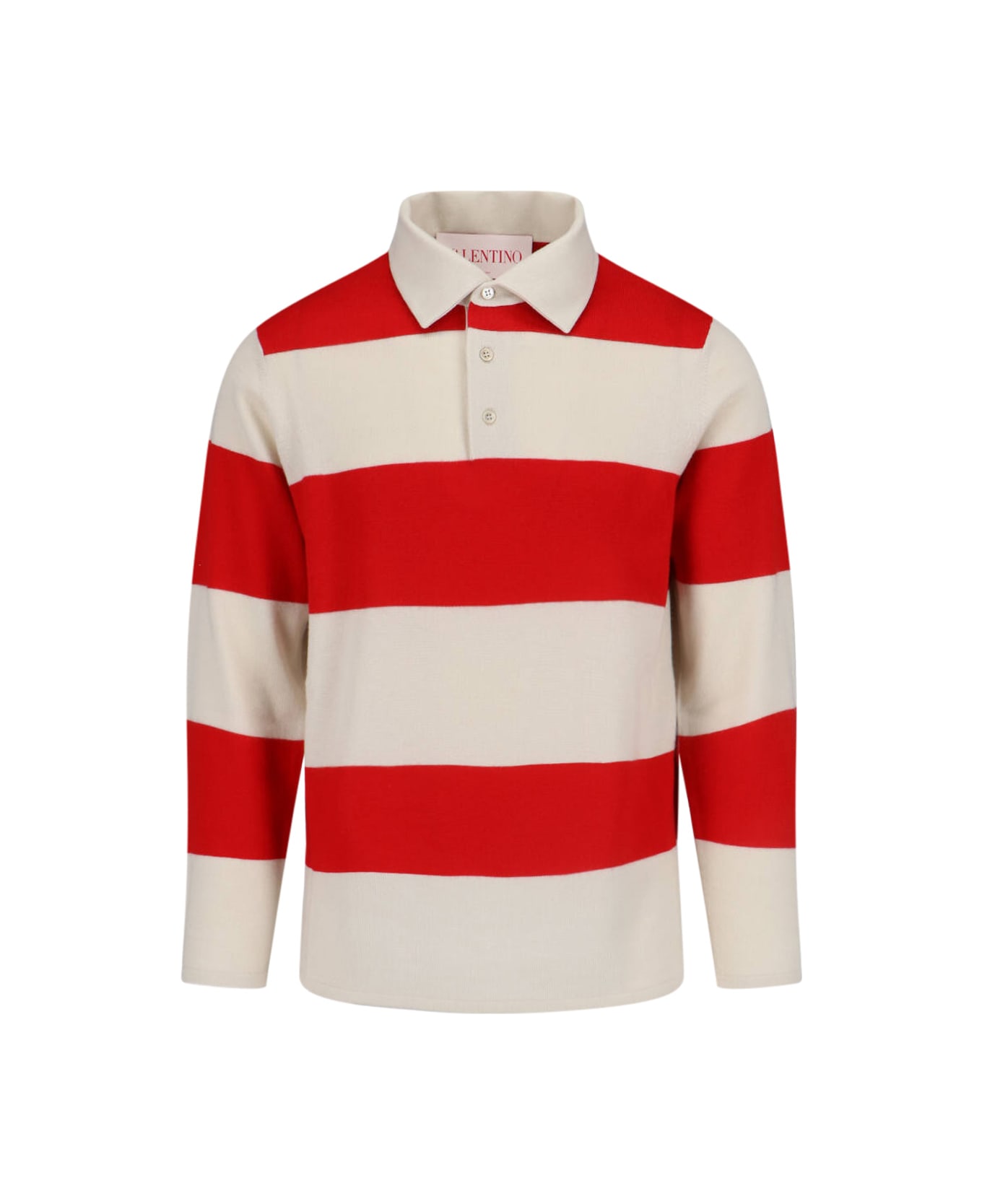 Striped Knitted Polo Shirt - Thumbnail 2