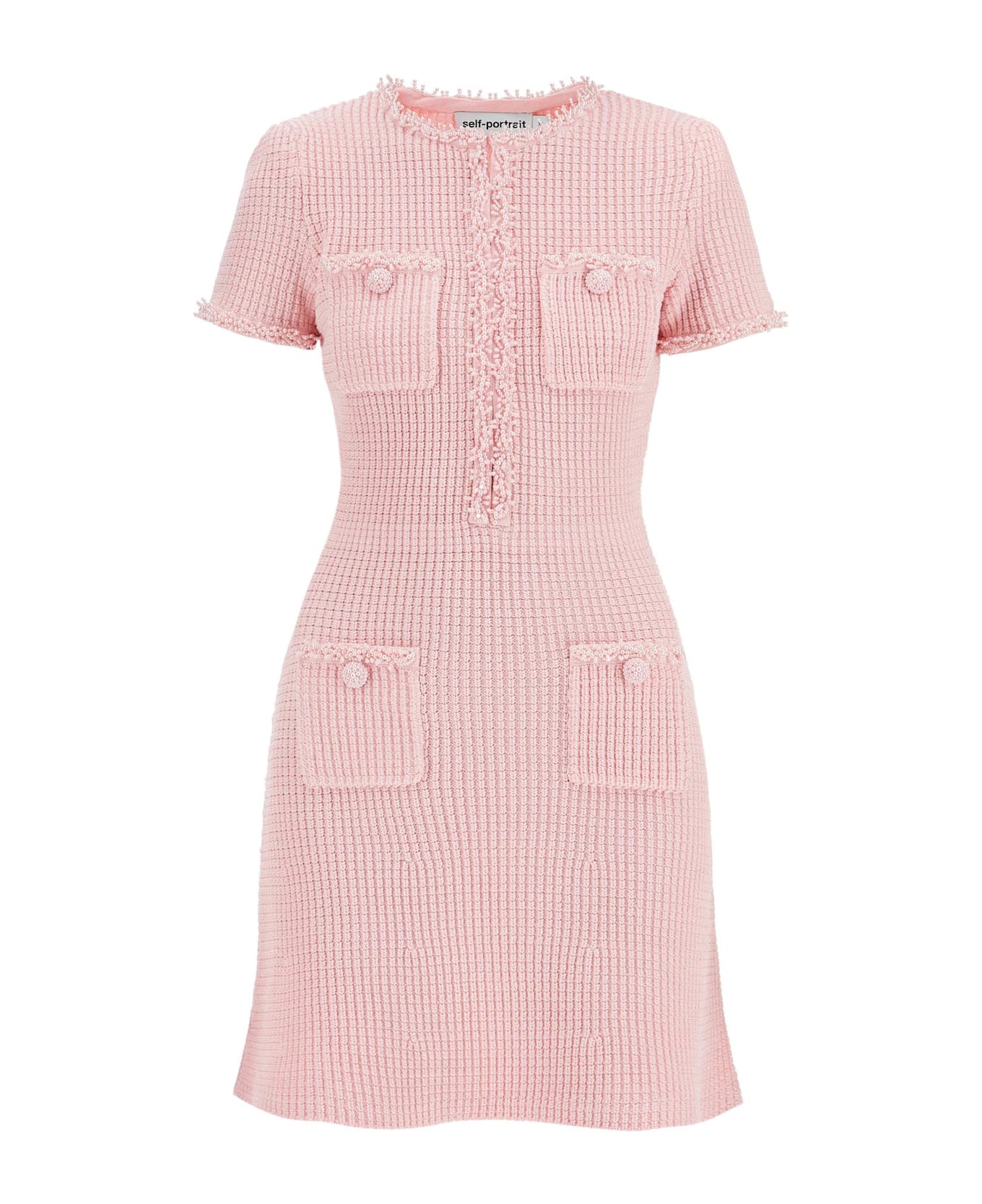 self-portrait Bouclè Mini Dress - Pink