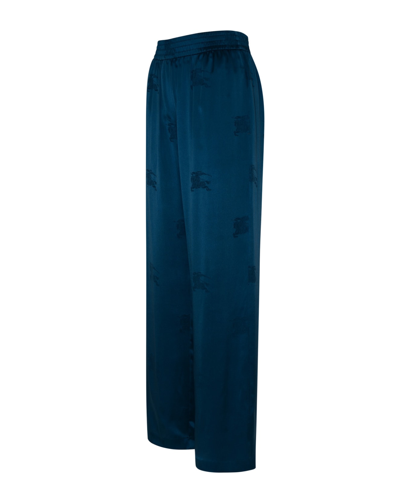 Burberry Unsead Navy Silk Pants - Muted navy ip pat