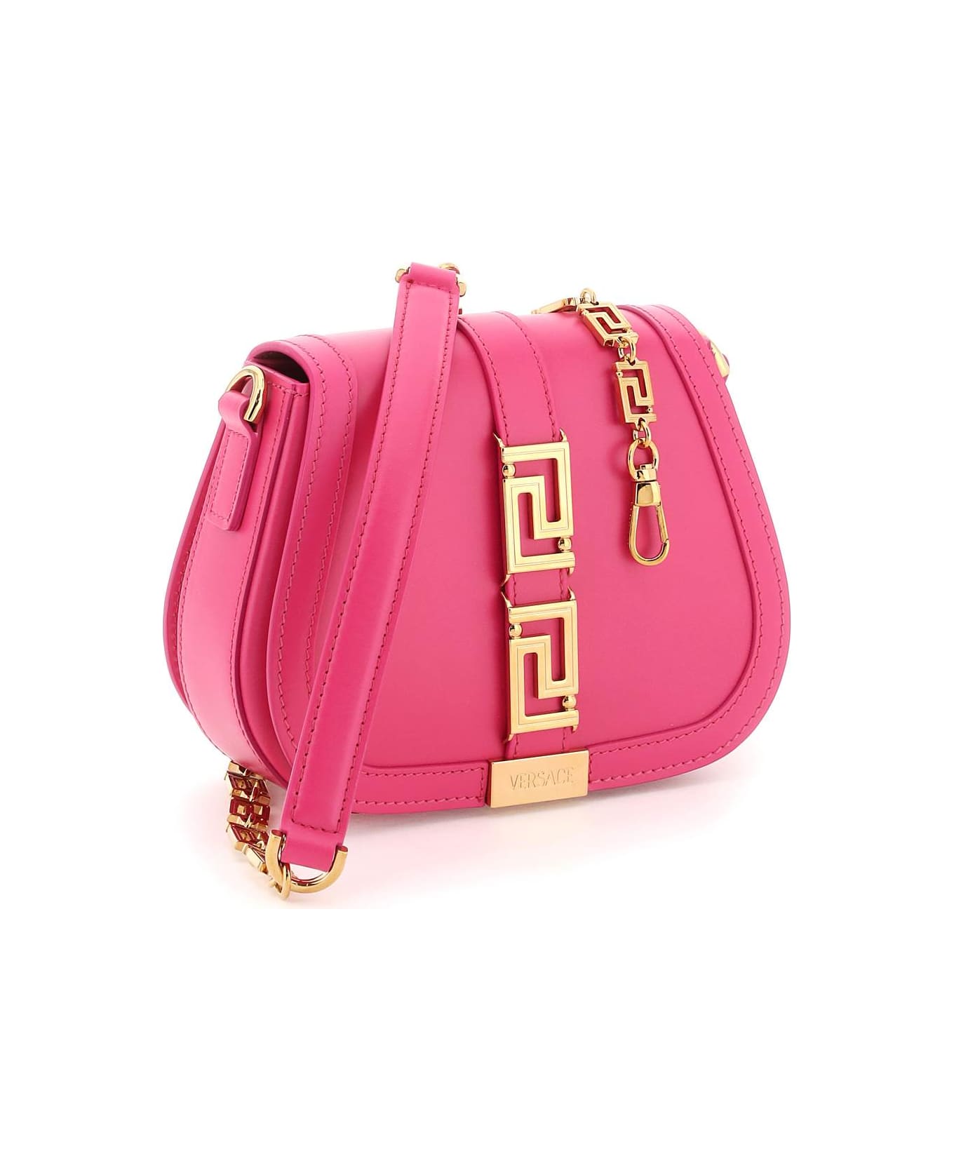 Versace Greca Goddess Leather Shoulder Bag - Pink