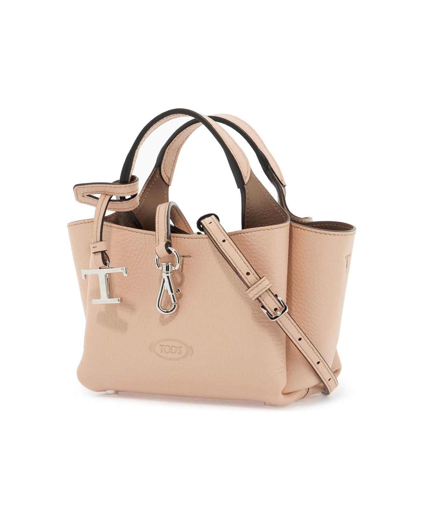 Tod's Embossed Logo Toggle Lock Tote - M011(BALLERINA)+C413(CRETA CH) (Pink)