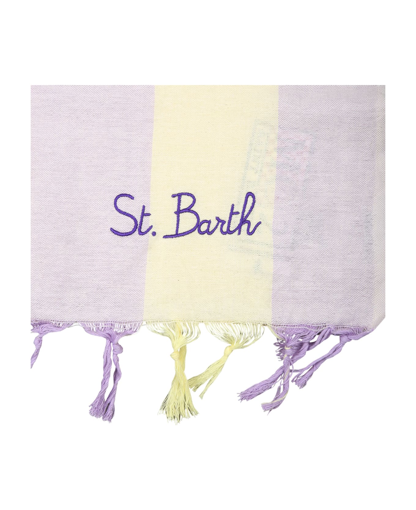 MC2 Saint Barth Purple Beach Towel For Girl With Logo - Multicolor