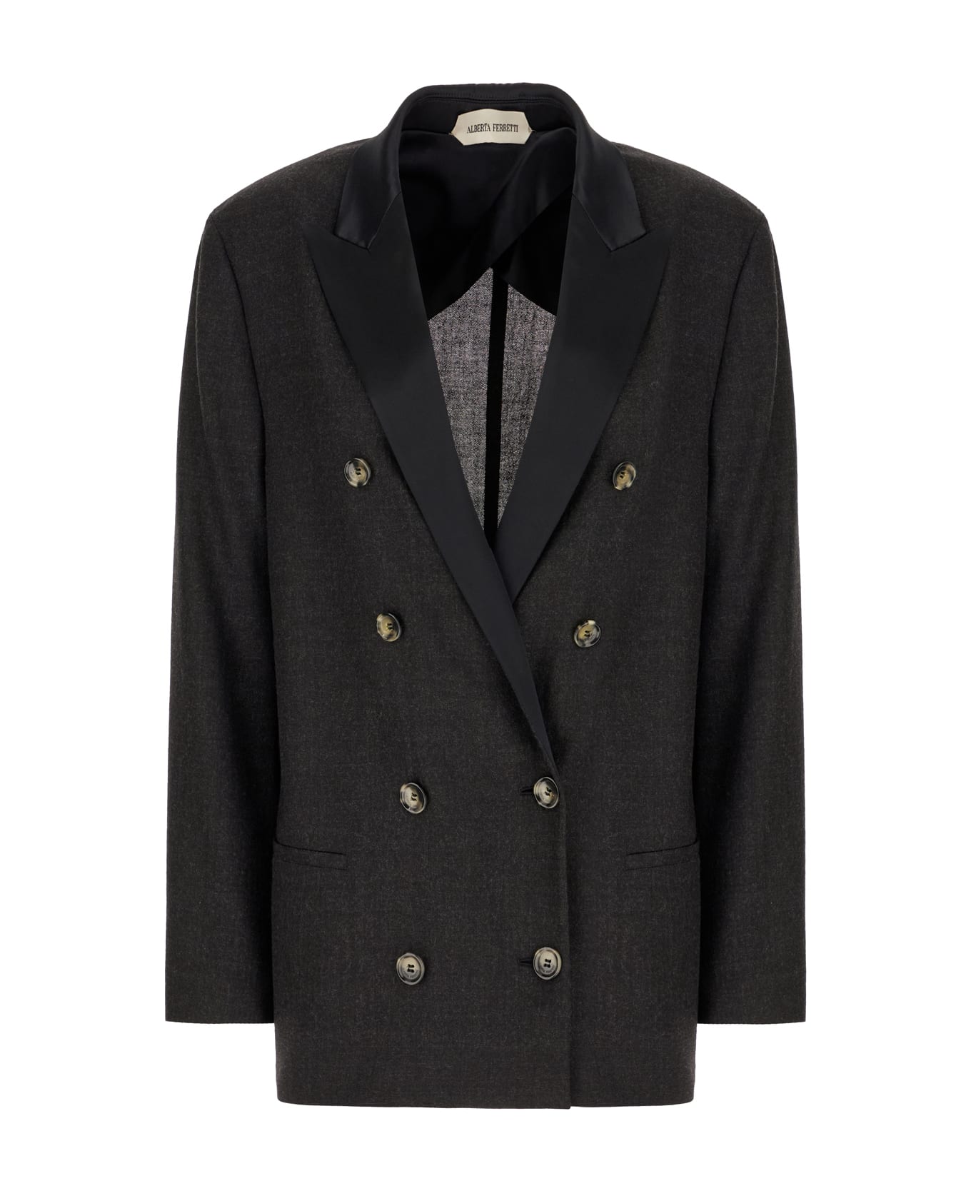Alberta Ferretti Slate Wool Blazer - Fantasia Grigio