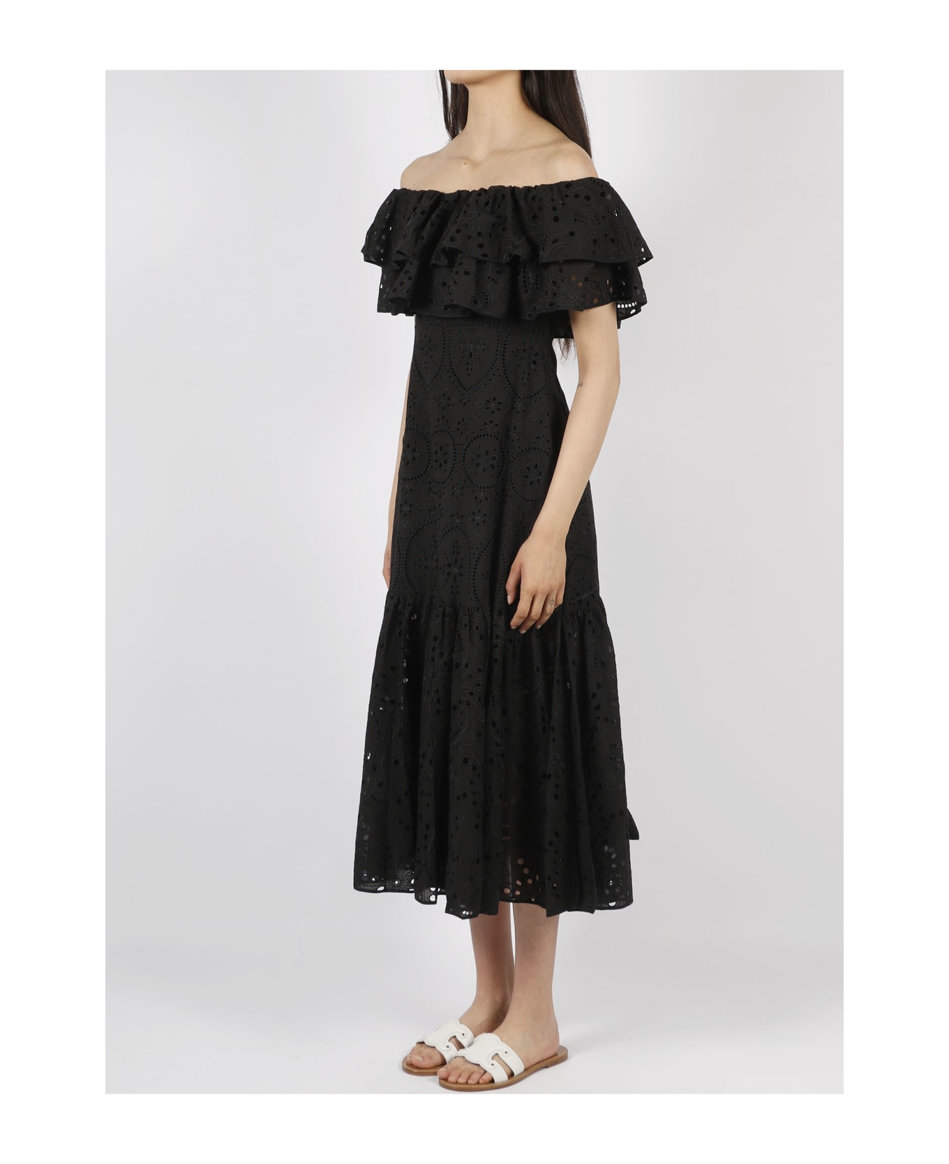 Charo Ruiz Isabella Long Dress - Black ワンピース＆ドレス
