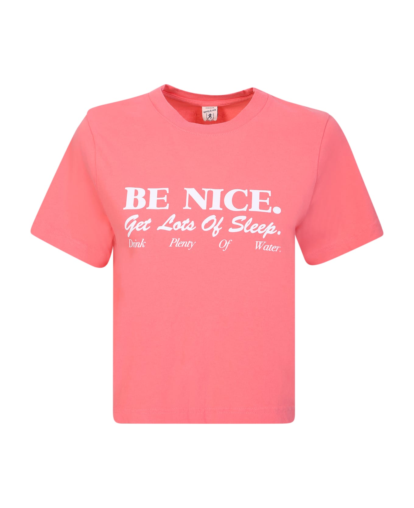 Sporty 
Rich Be Nice Pink Crop T-shirt - Pink
