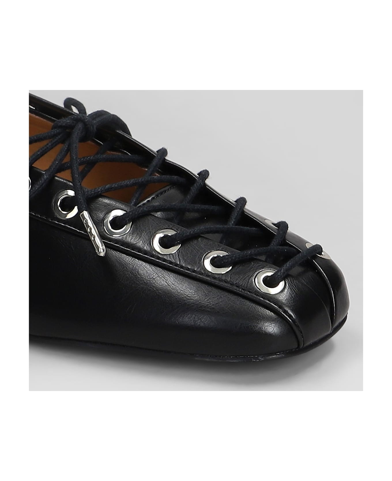 Ganni Ballet Flats In Black Polyuretan - black