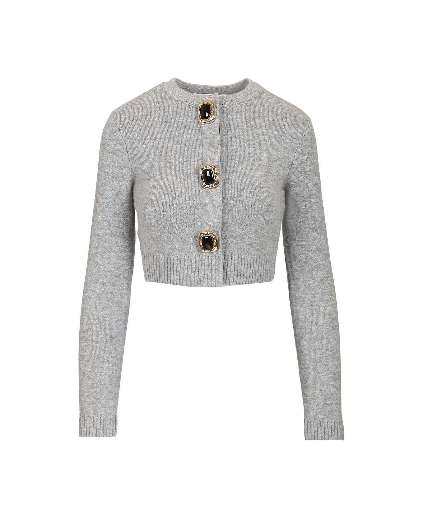 self-portrait Wool Cardigan - GREY