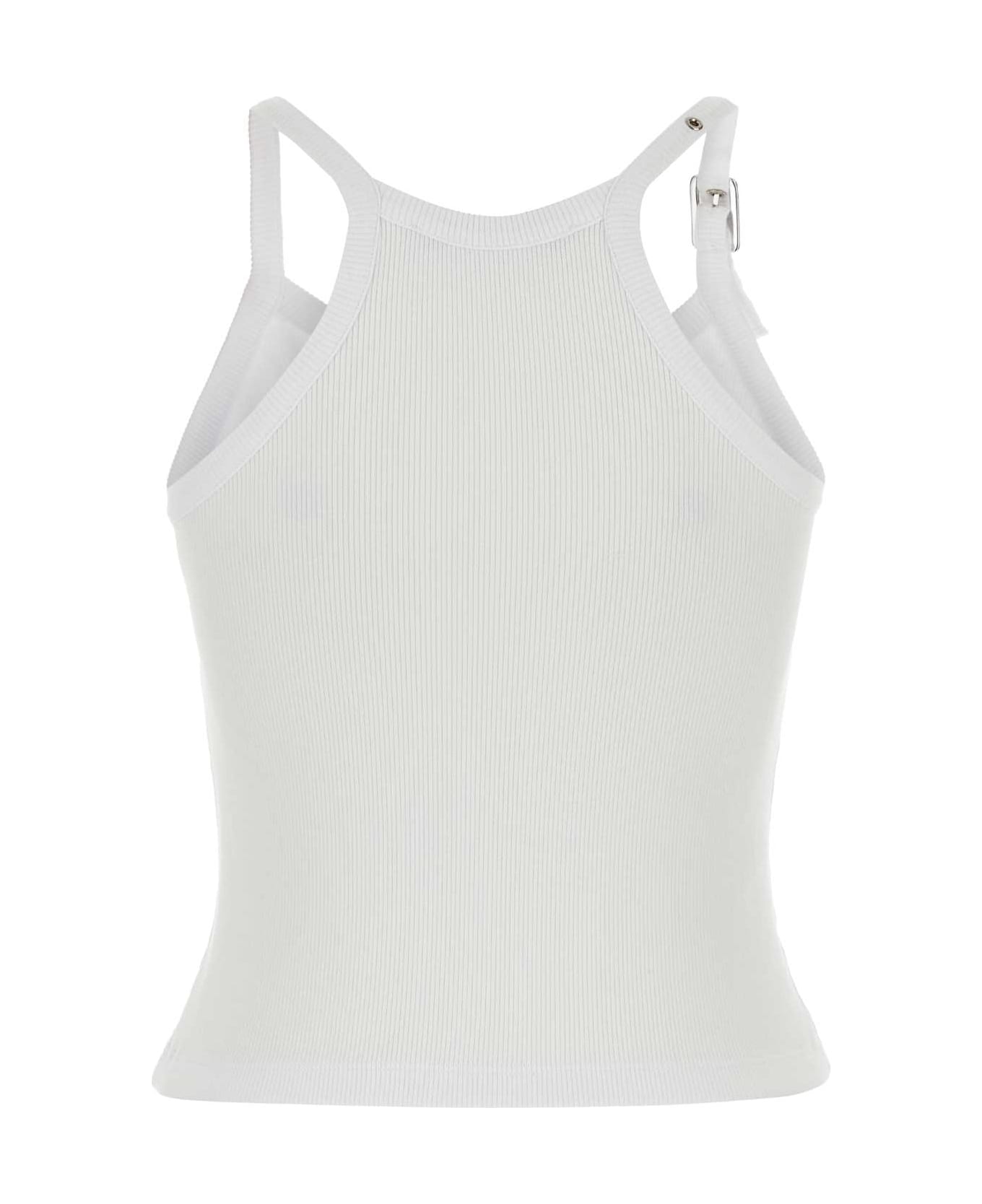 Gimaguas White Stretch Cotton Nica Top - WHITE