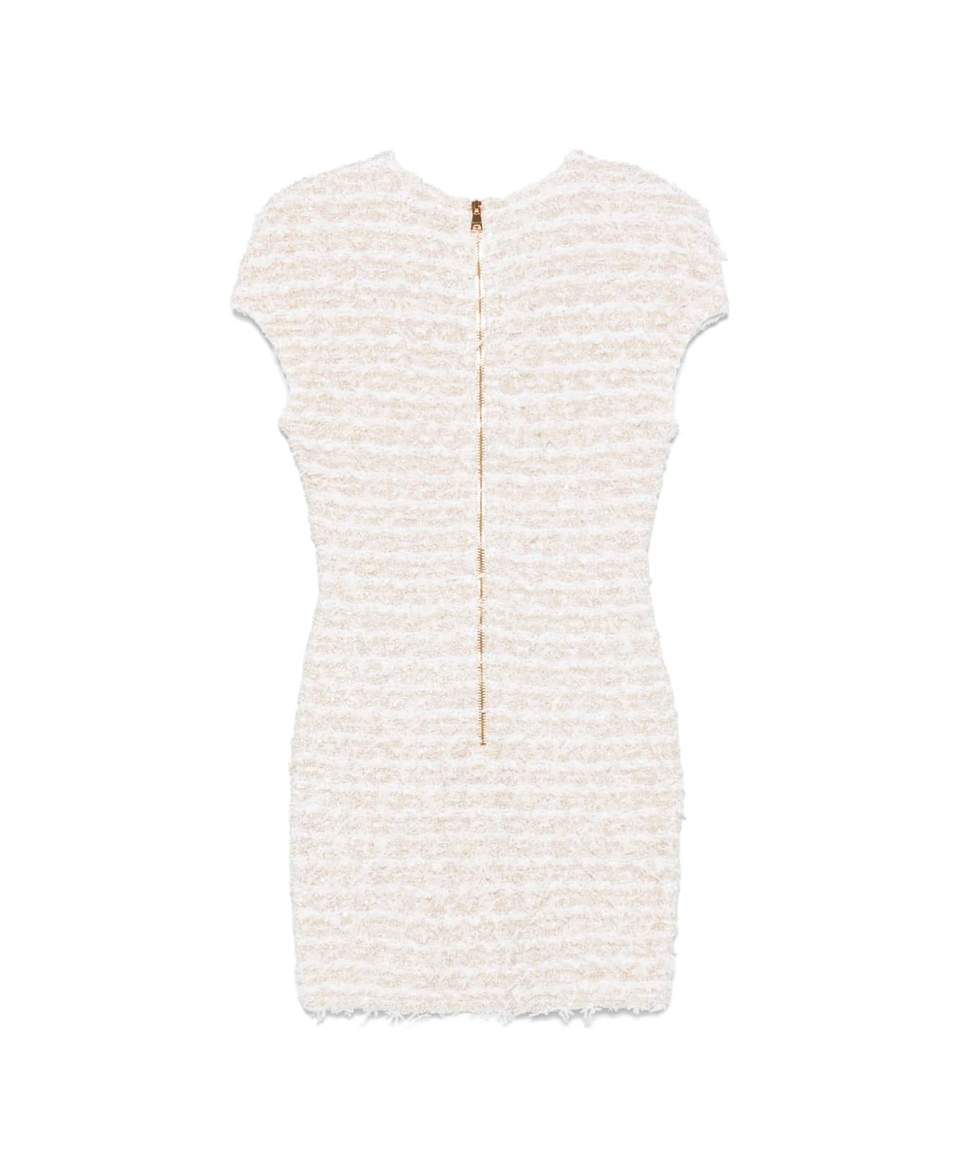 Balmain Tweed Mini Dress - White