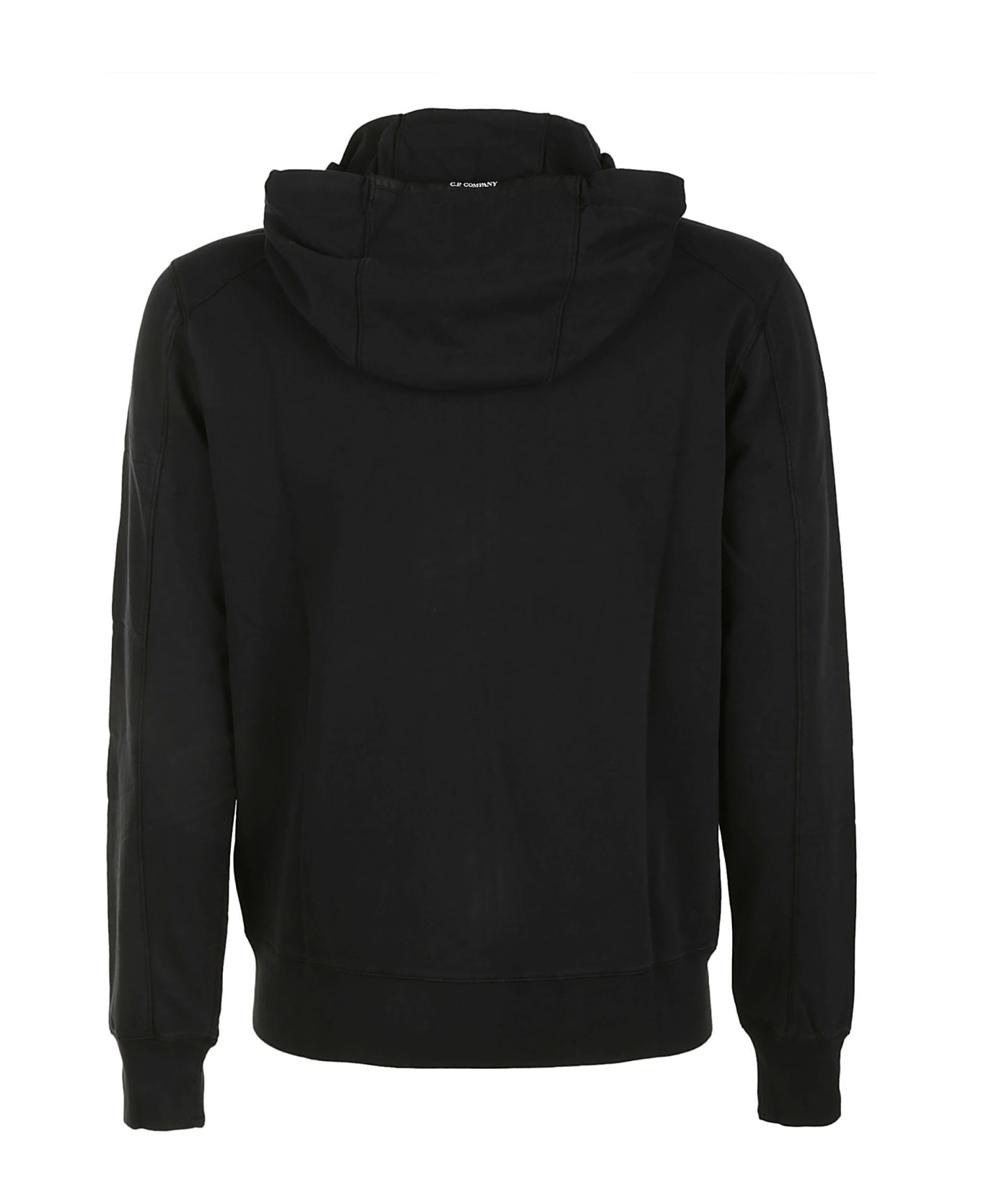 C.P. Company Light Fleece Open Hooded Sweatshirt - Nero