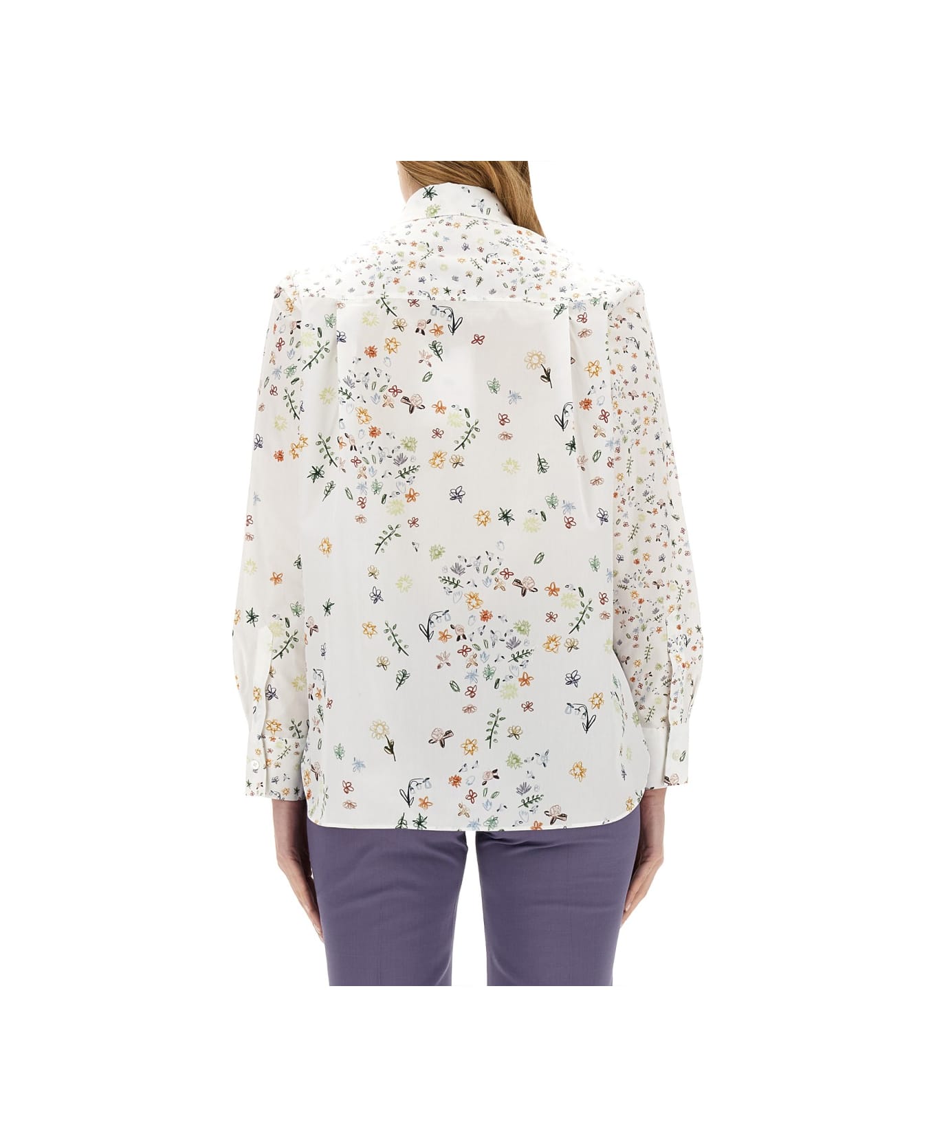 PS by Paul Smith Floral Print Shirt - WHITE シャツ