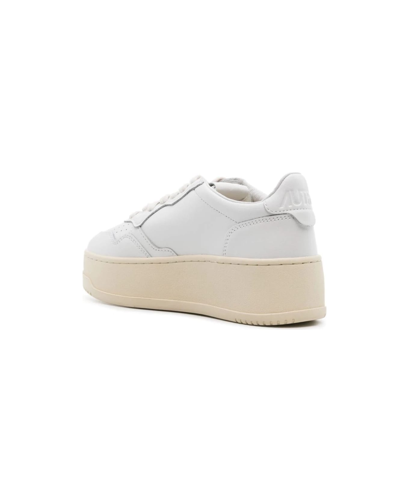 Autry Low Platform Sneakers - White White ウェッジシューズ