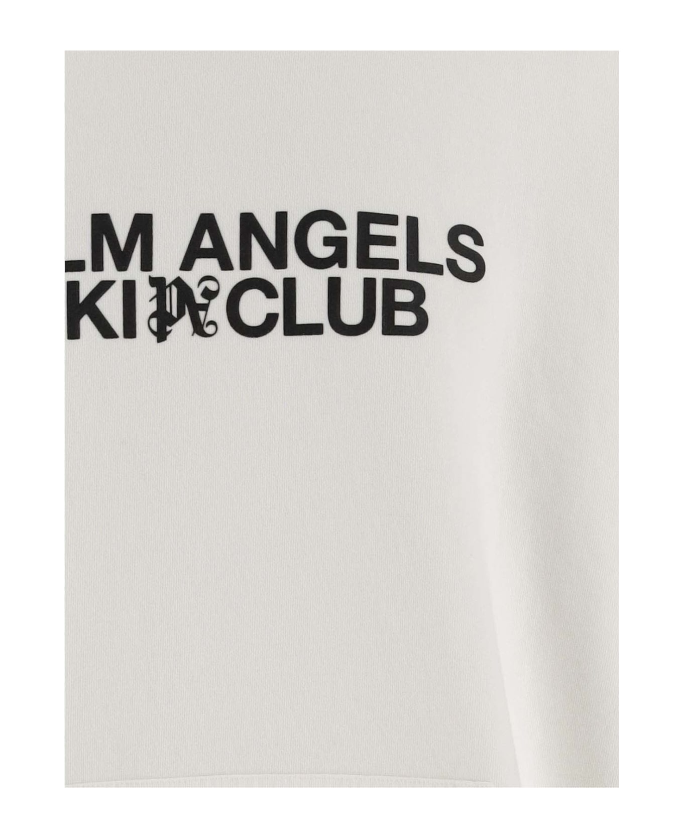 Palm Angels Cotton Sweatshirt With Logo - White フリース