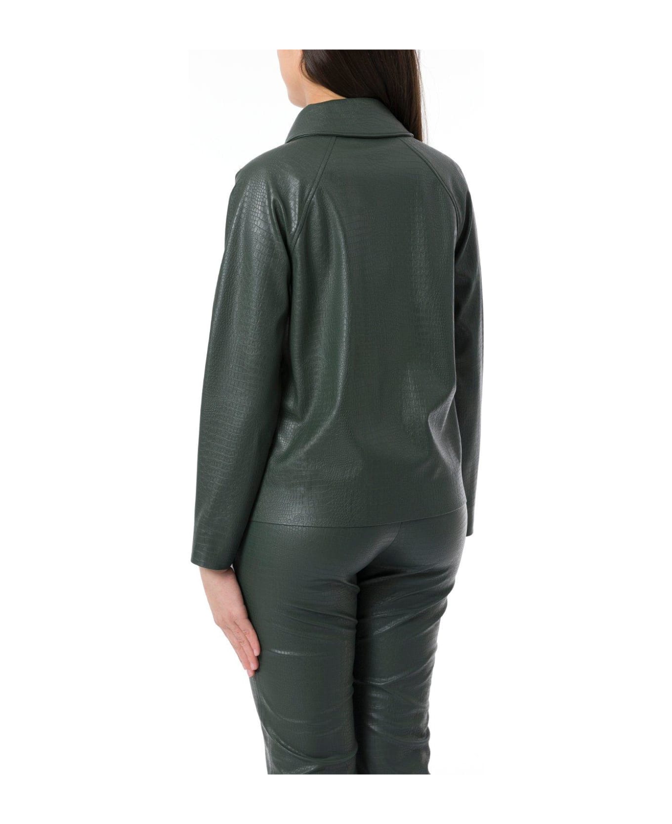 Max Mara Buttoned Long-sleeved Jacket - Forest