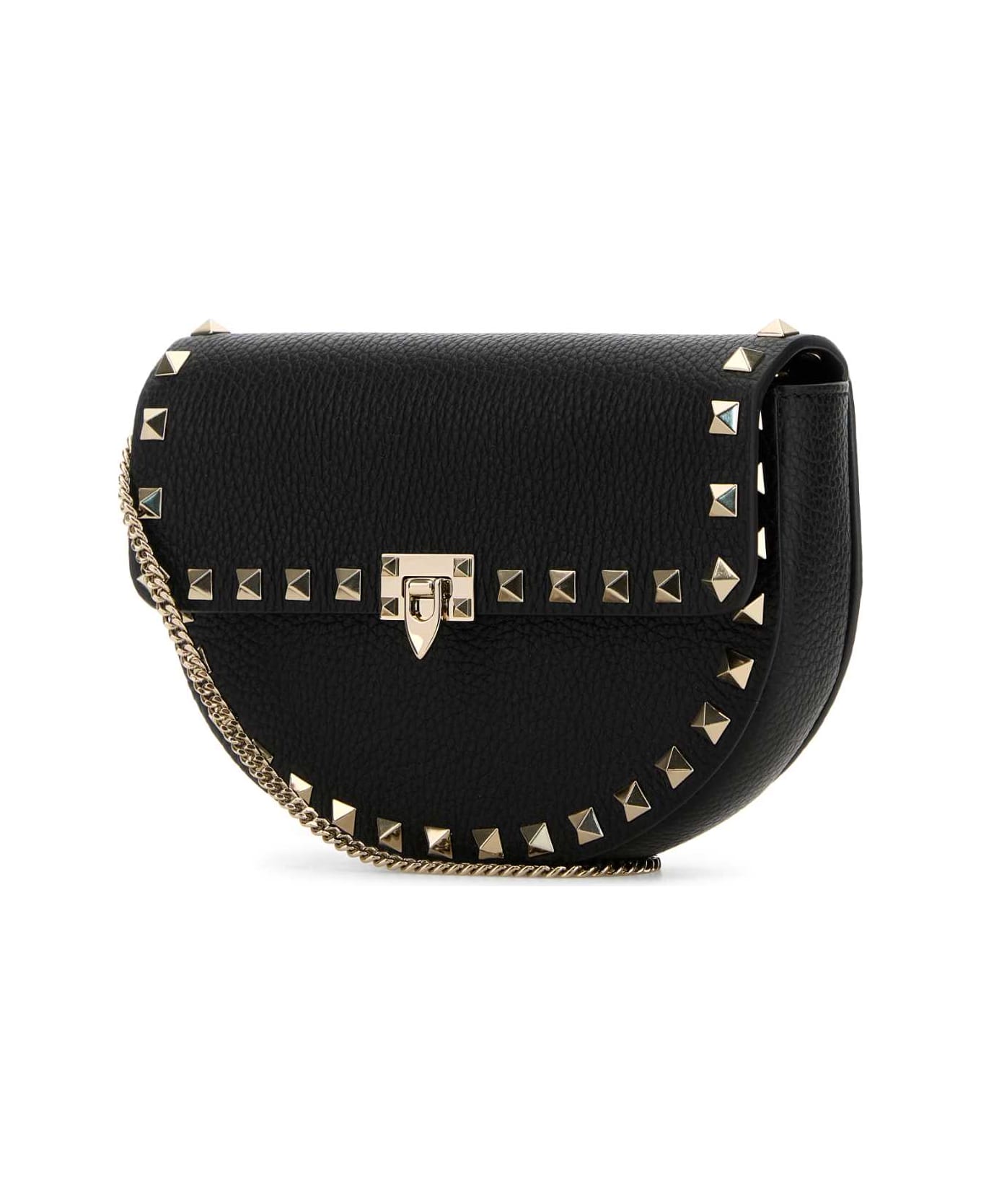 Valentino Garavani Black Leather Rockstud Crossbody Bag - NERO ショルダーバッグ