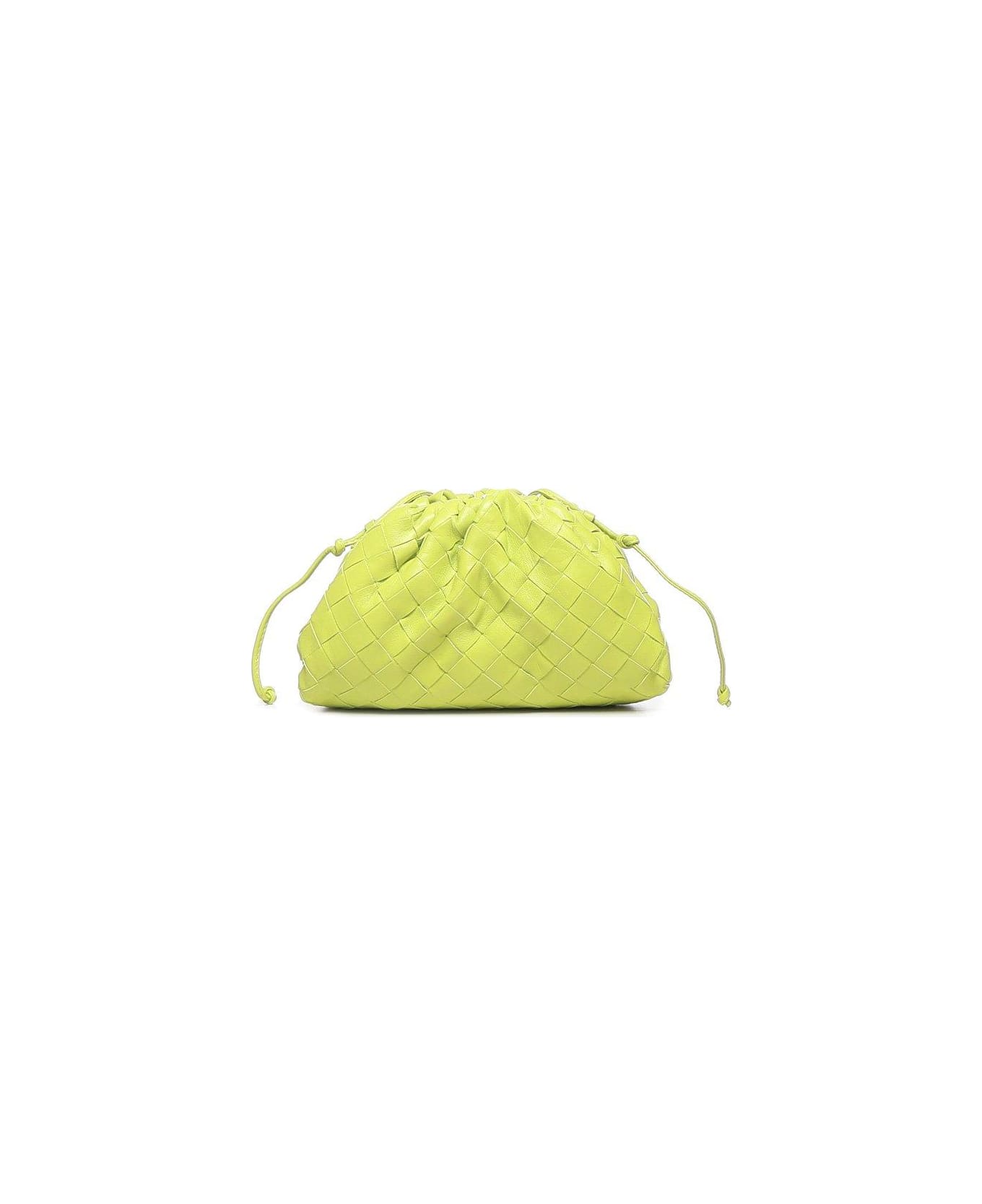 Bottega Veneta Acid Kiwi Mini Intrecciato Leather Mini Pouch Bag