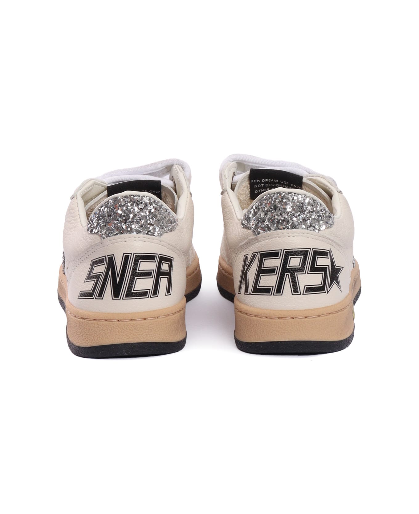 Golden Goose Ballstar Strap Nappa Upper Glitter Star And Heel Sneakers - WHITE シューズ