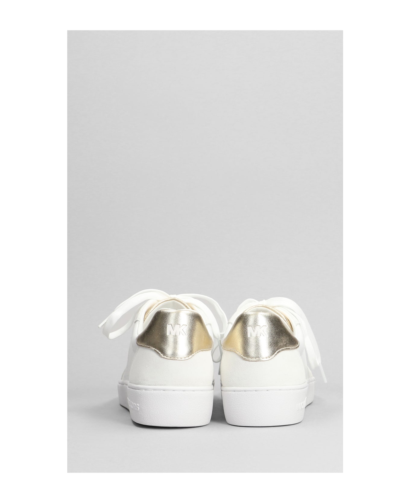 Michael Kors Scotty Sneakers In White Suede And Leather - Bianco