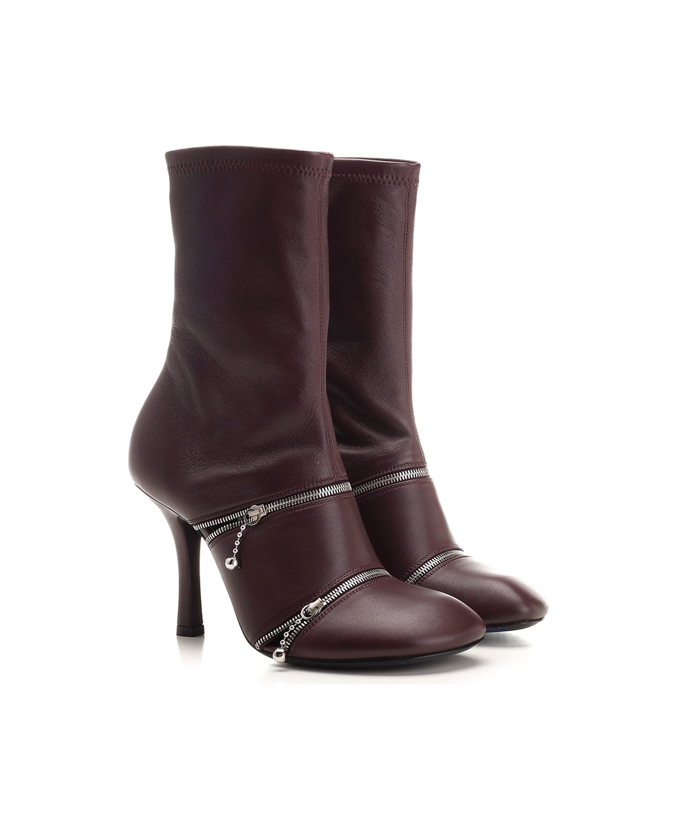 Burberry 'peep' Ankle Boots - Bordeaux