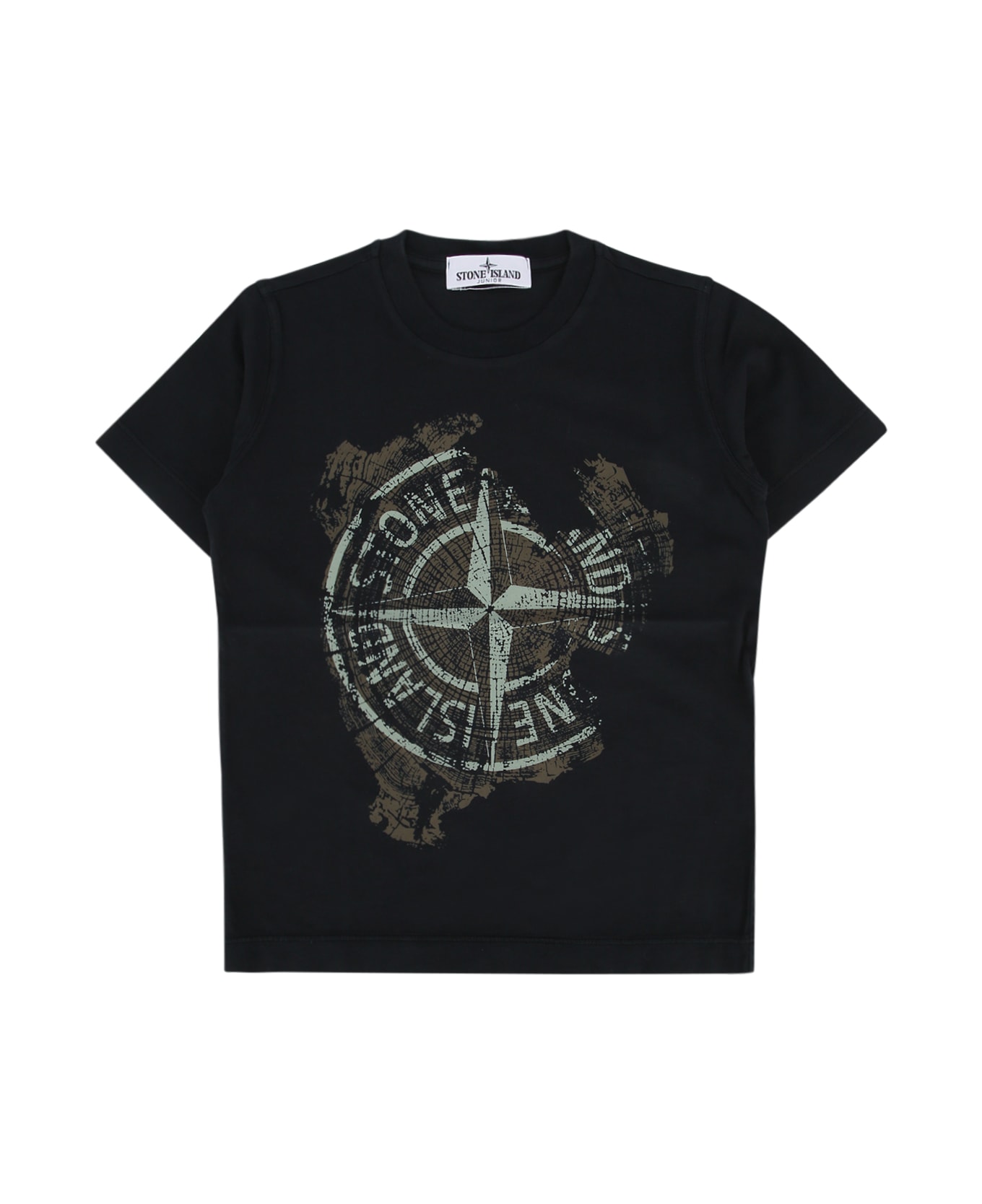 Stone Island Junior Ss T-shirt - BLACK