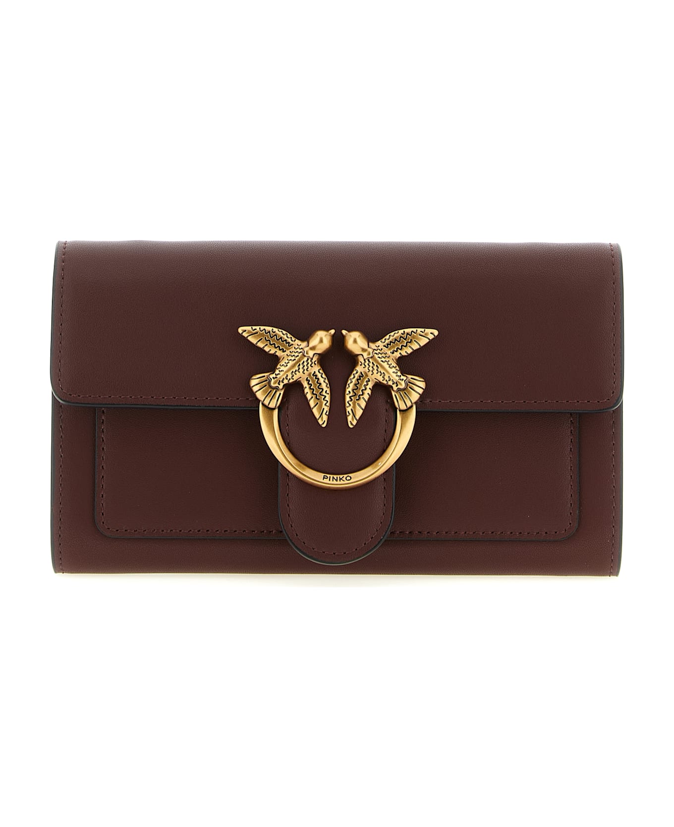 Pinko 'love Simply' Wallet On Chain - Bordeaux
