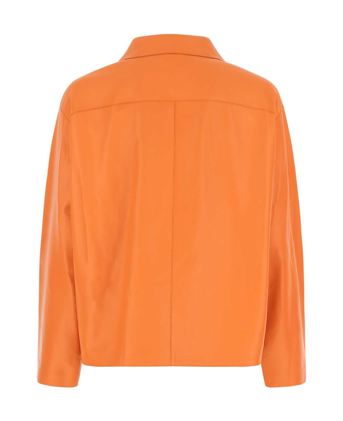 Loewe Orange Leather Oversize Shirt - ORANGE シャツ