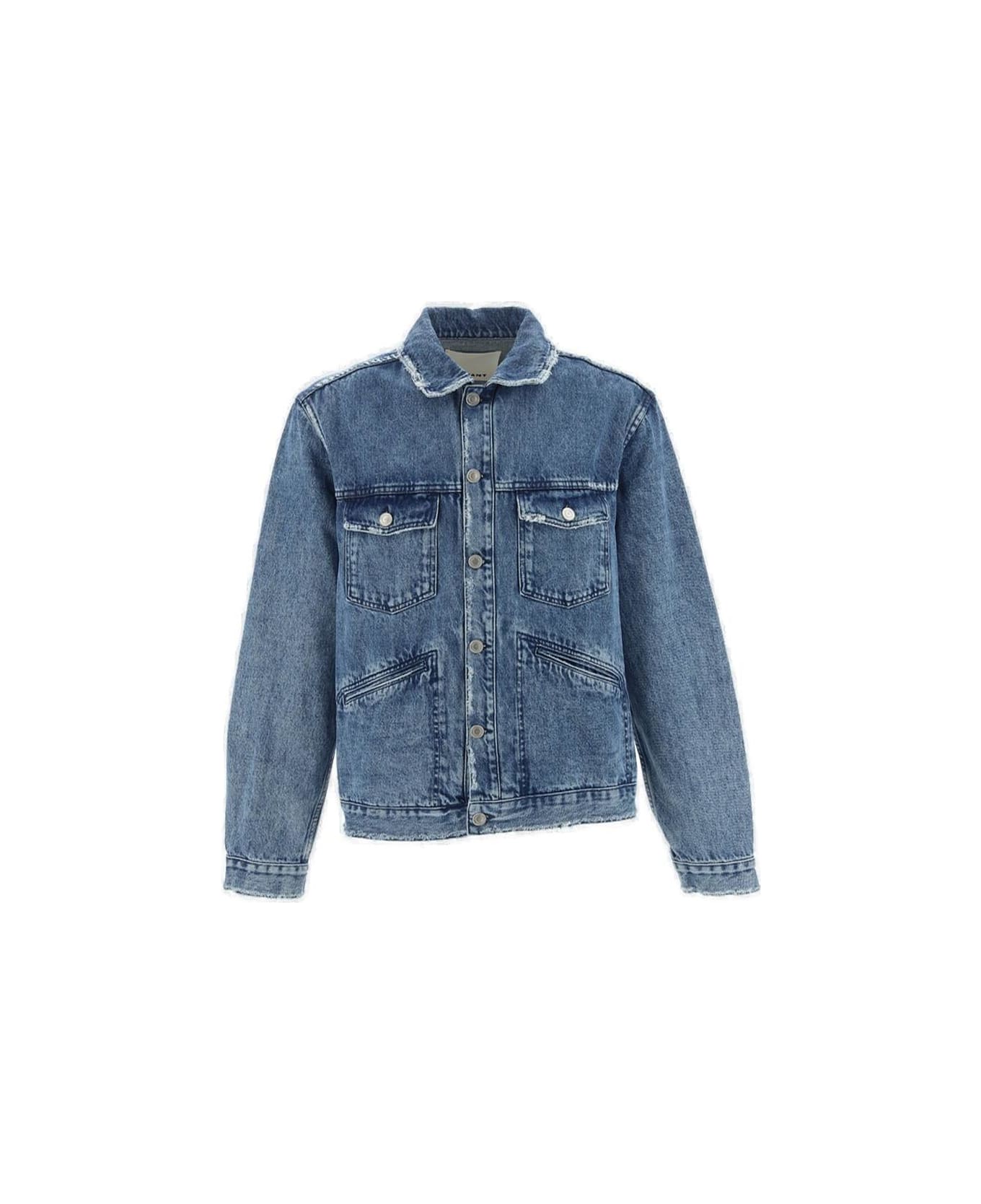 Isabel Marant Buttoned Long-sleeved Denim Jacket - Bu Blue