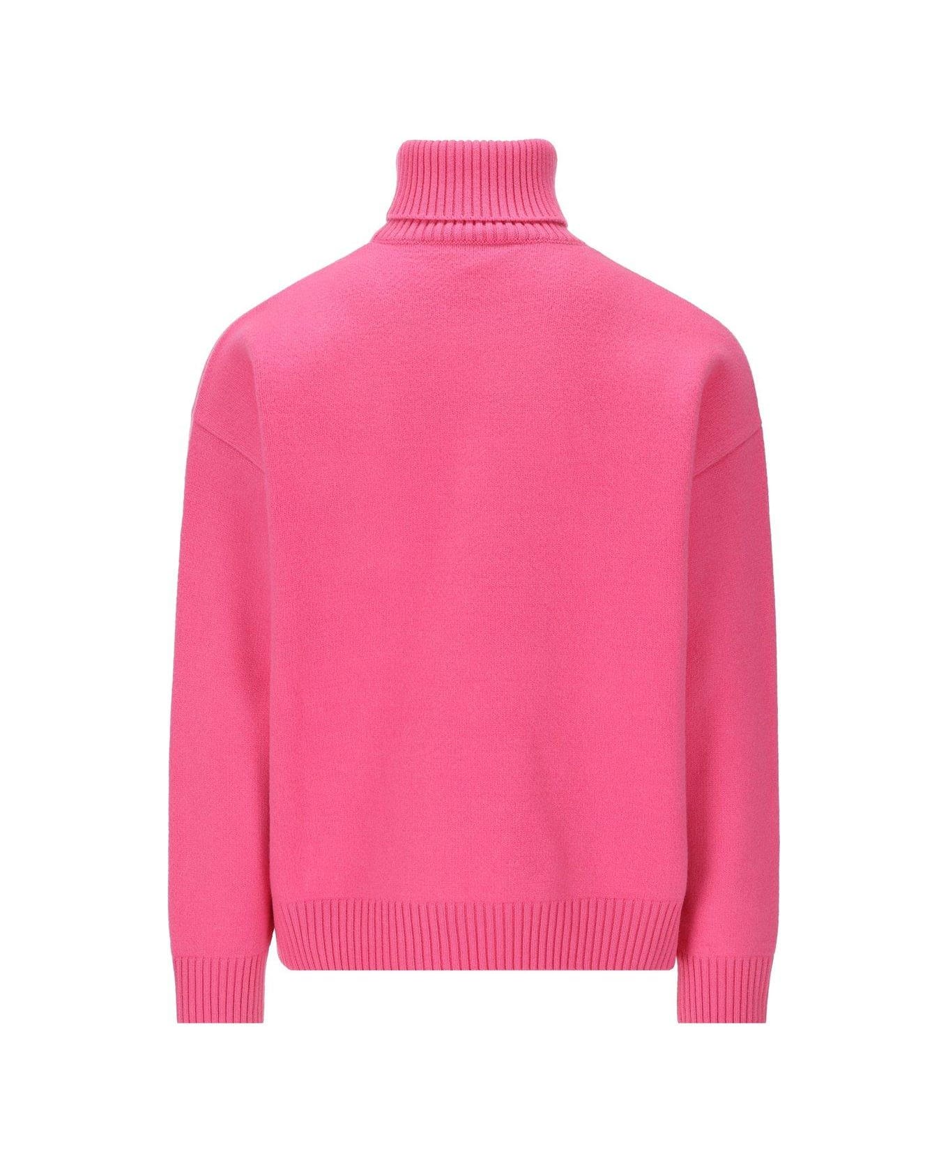 Gucci Logo Tag Turtleneck Sweater - ROSEBLOOMMIX