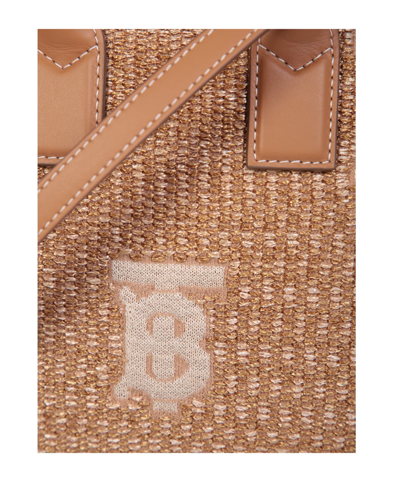 Burberry 'freya' Raffia Effect Handbag - A1395