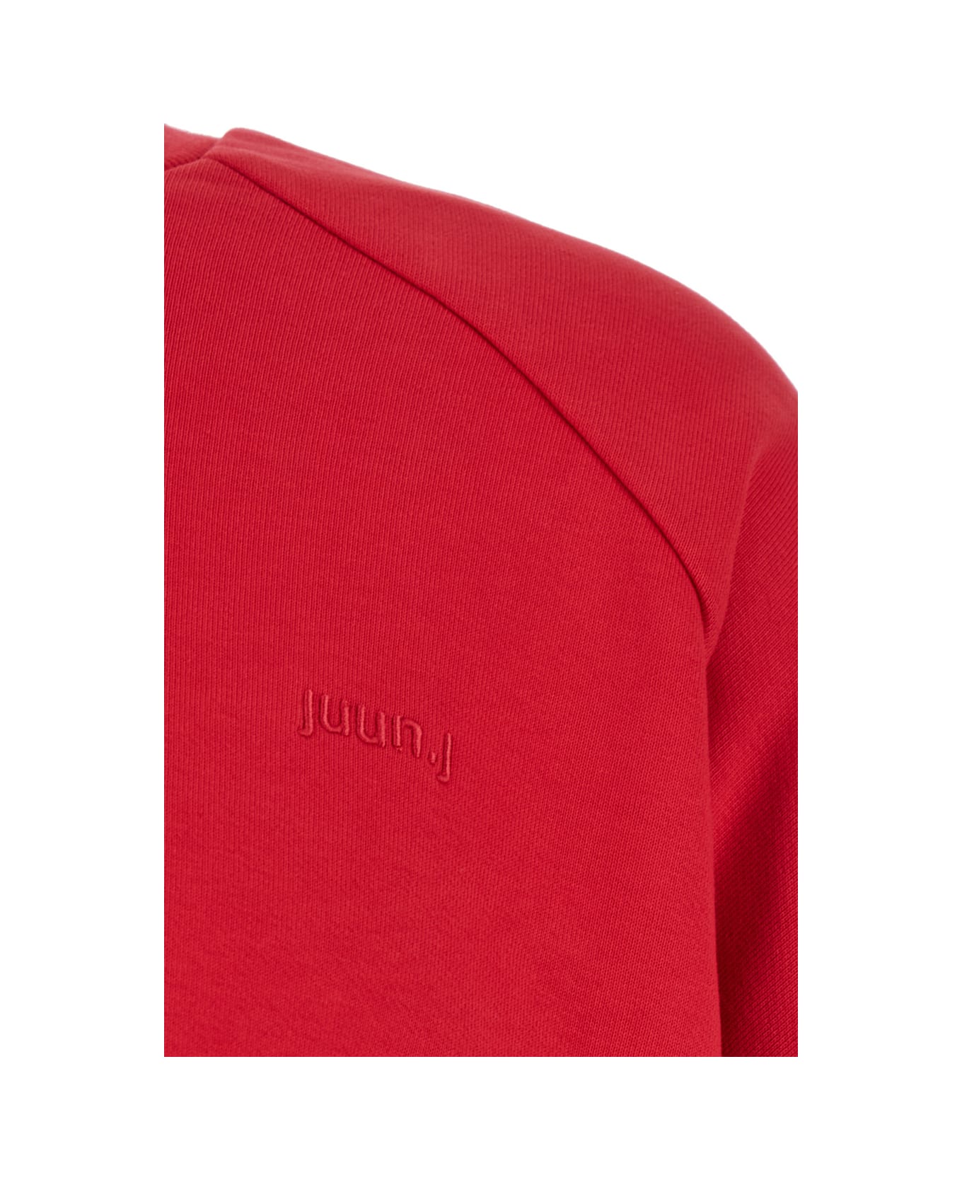 Juun.J Red Oversized Sweatshirt With Graphic Print In Cotton Man - Red
