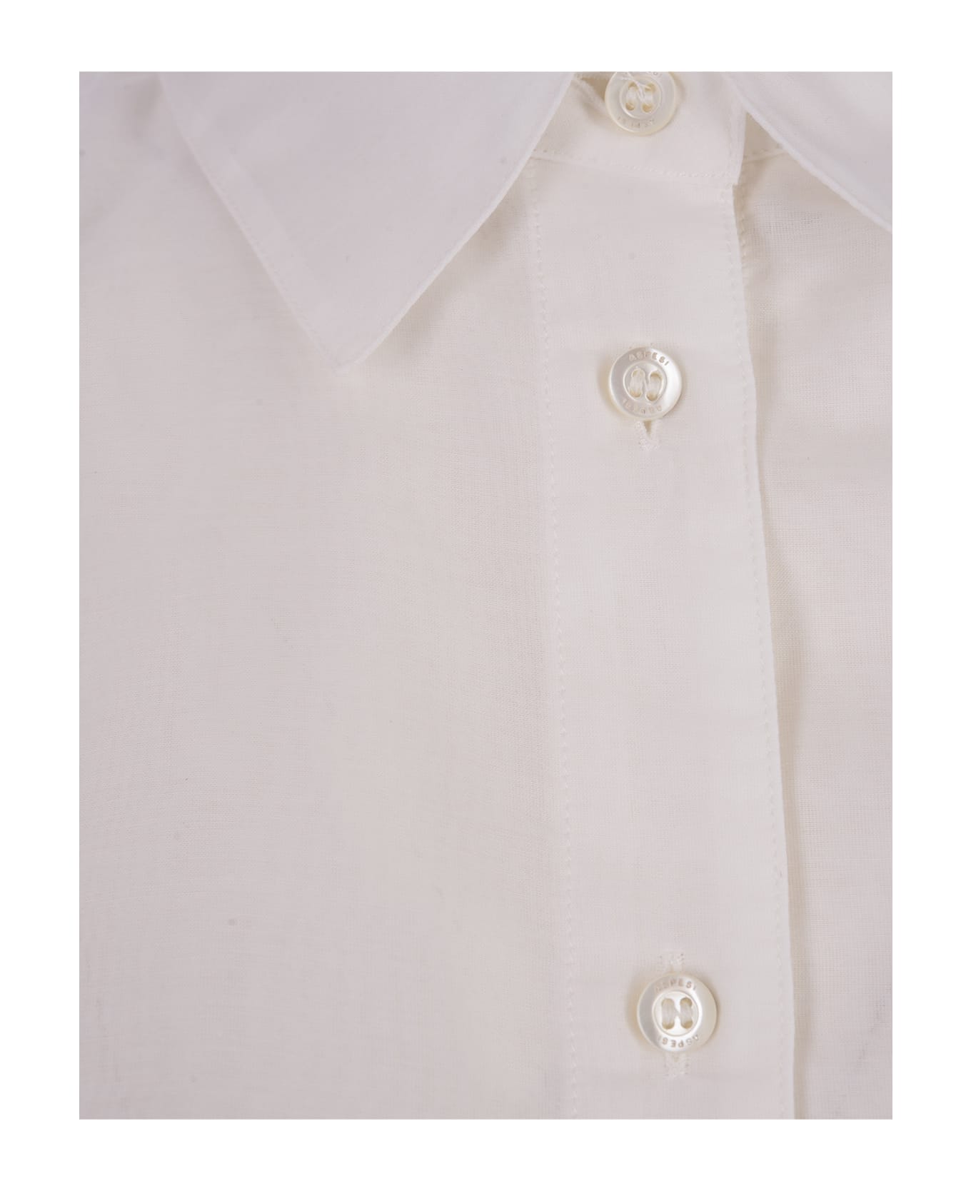 Aspesi White Cotton And Silk Sleeveless Shirt - White