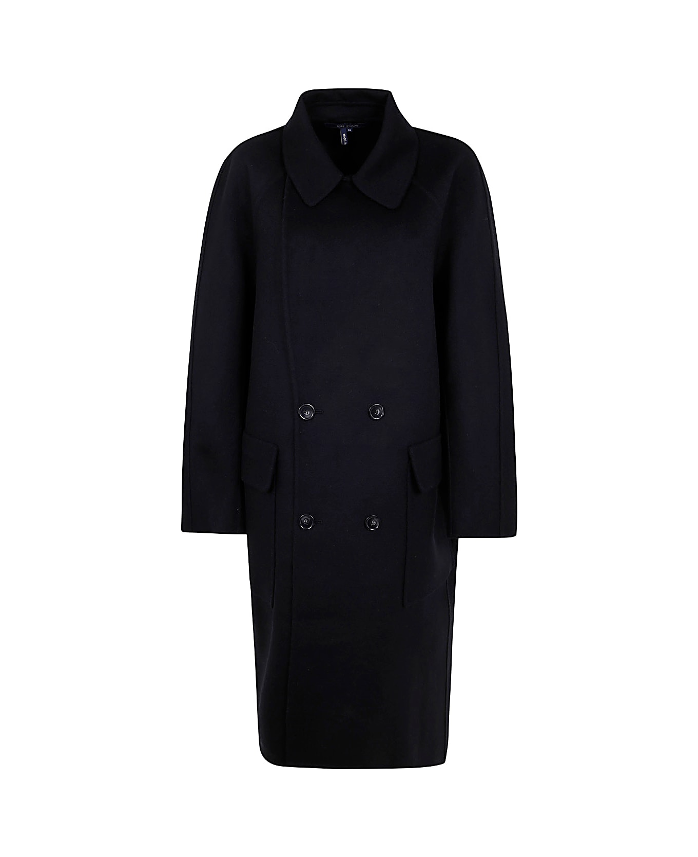 Sofie d'Hoore Df Coat W Lapel Collar 2 App Pockets 4 Buttons - Black