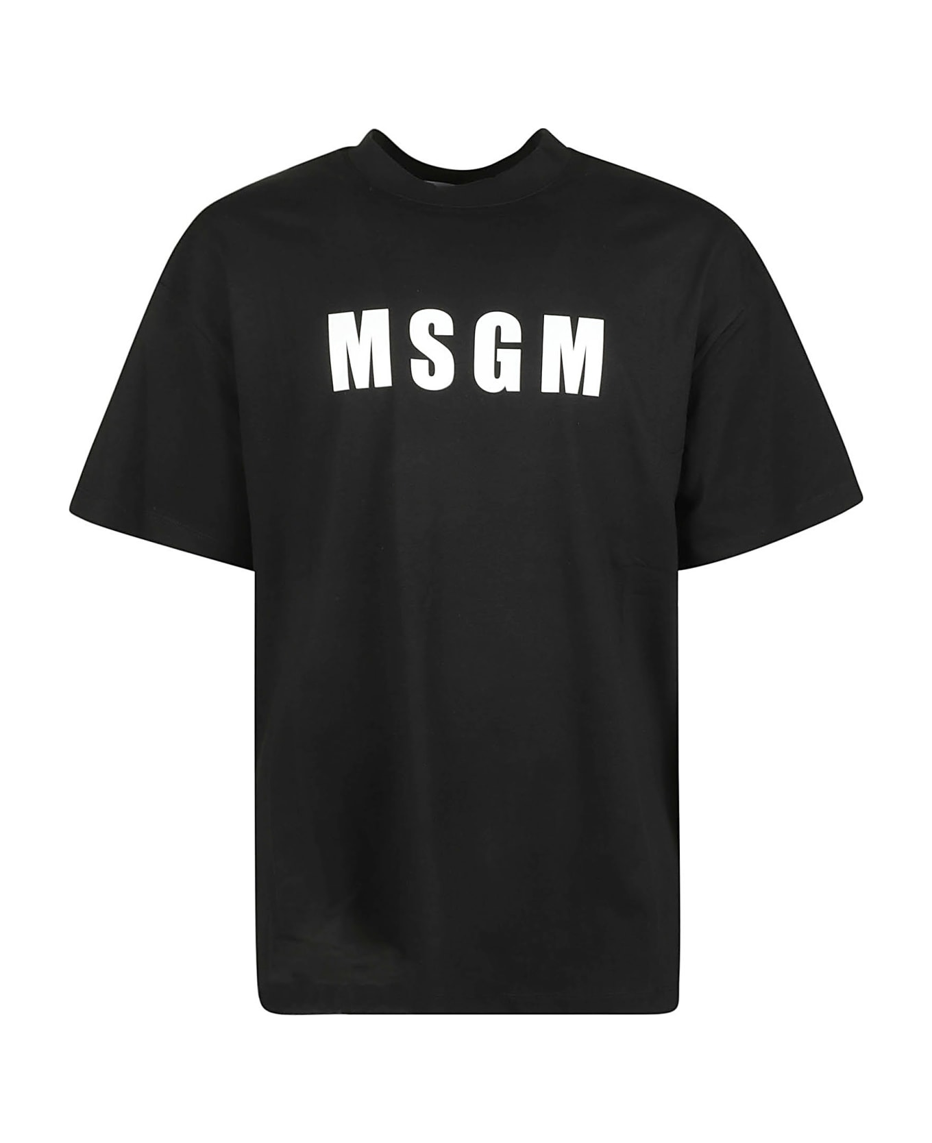 MSGM Logo Print T-shirt - Black シャツ