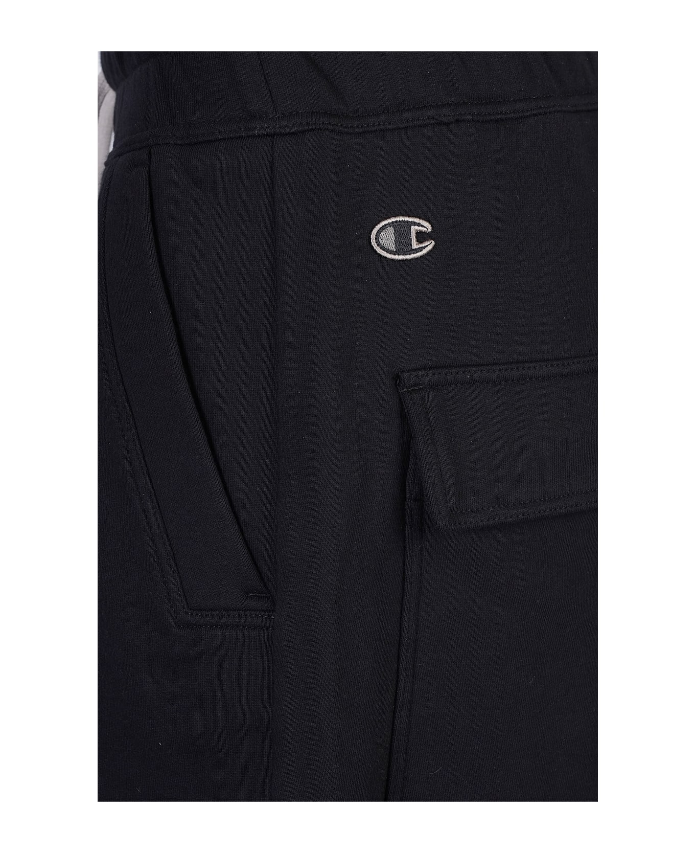 Rick Owens x Champion Beveled Pods Shorts In Black Cotton - black