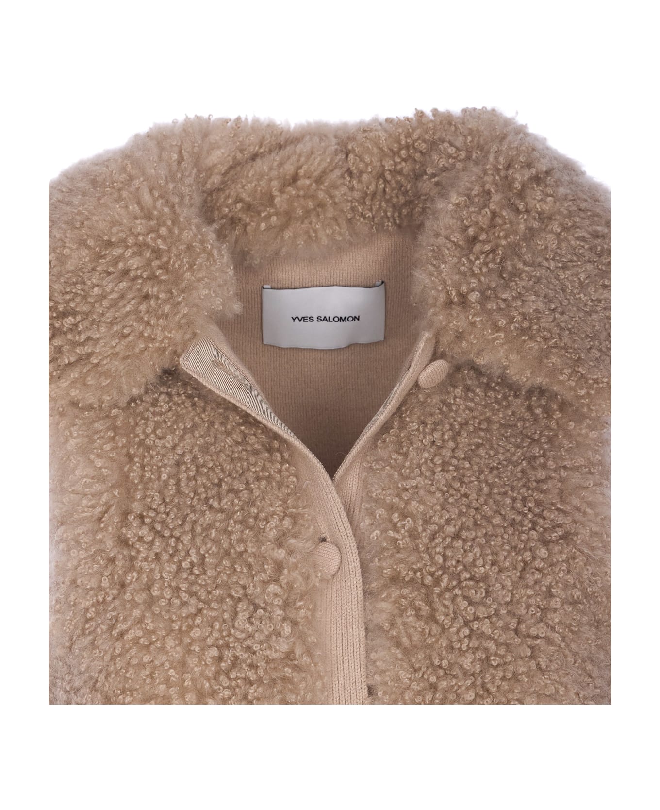 Yves Salomon Lamb Leather Vest - Beige
