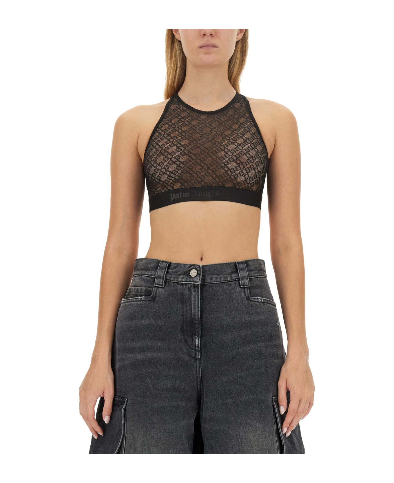 Palm Angels Lace America Top - NERO