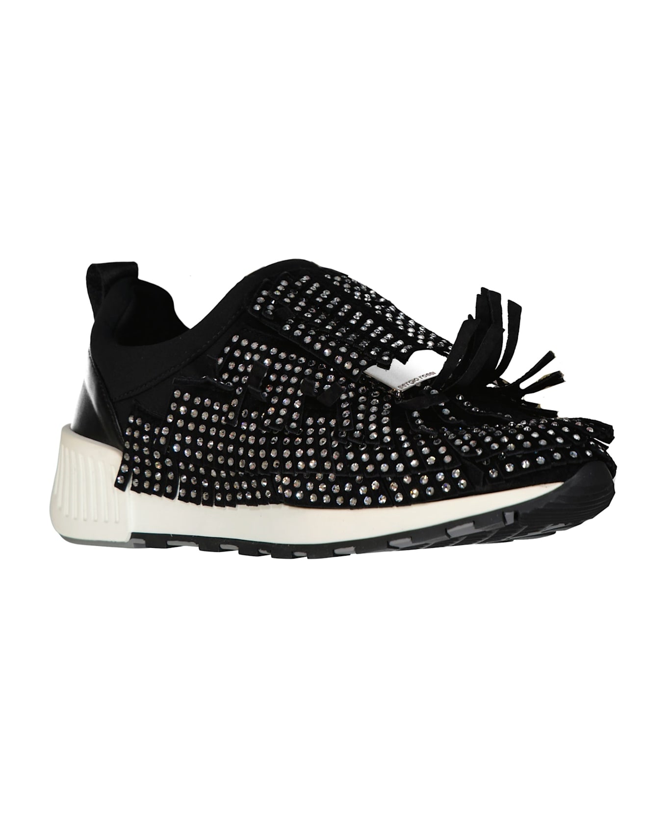Sergio Rossi Sr1 Running Crystals Sneakers - Black