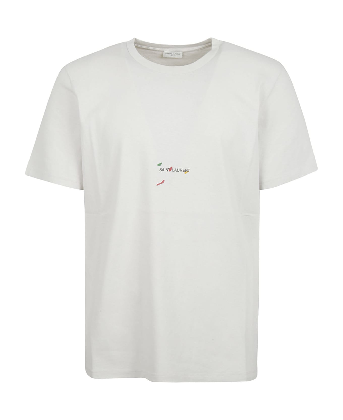 Saint Laurent Round Neck T-shirt - Pierre/Multicolor