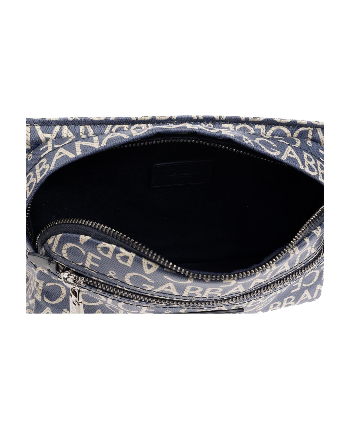 Dolce & Gabbana Belt Bag With Logo - BLUE/NEUTRALS